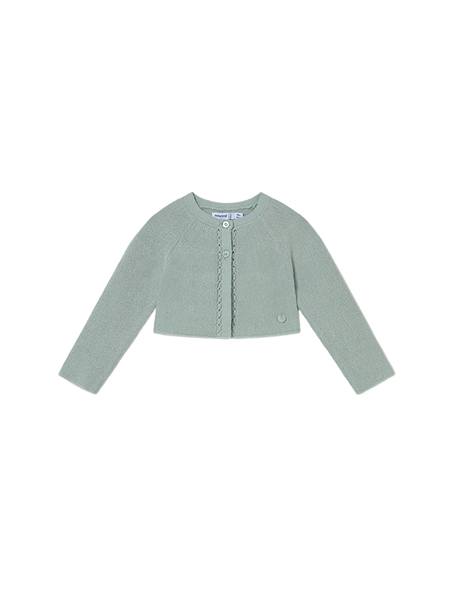 Cardigan Mayoral Bambina con bottoni basic tricot verde acqua
