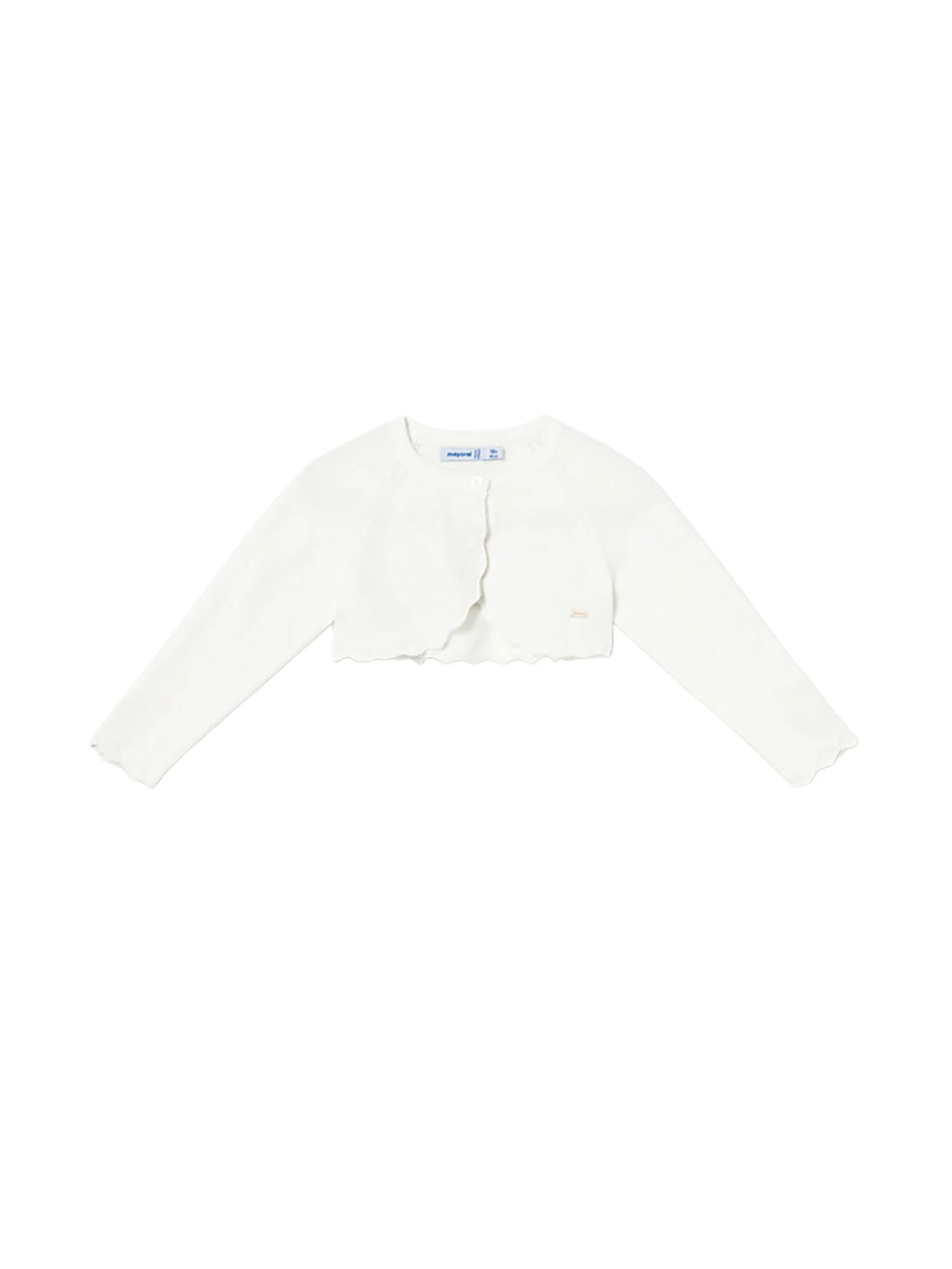 Cardigan Mayoral Bambina con bottoni bolero tricot ecrù