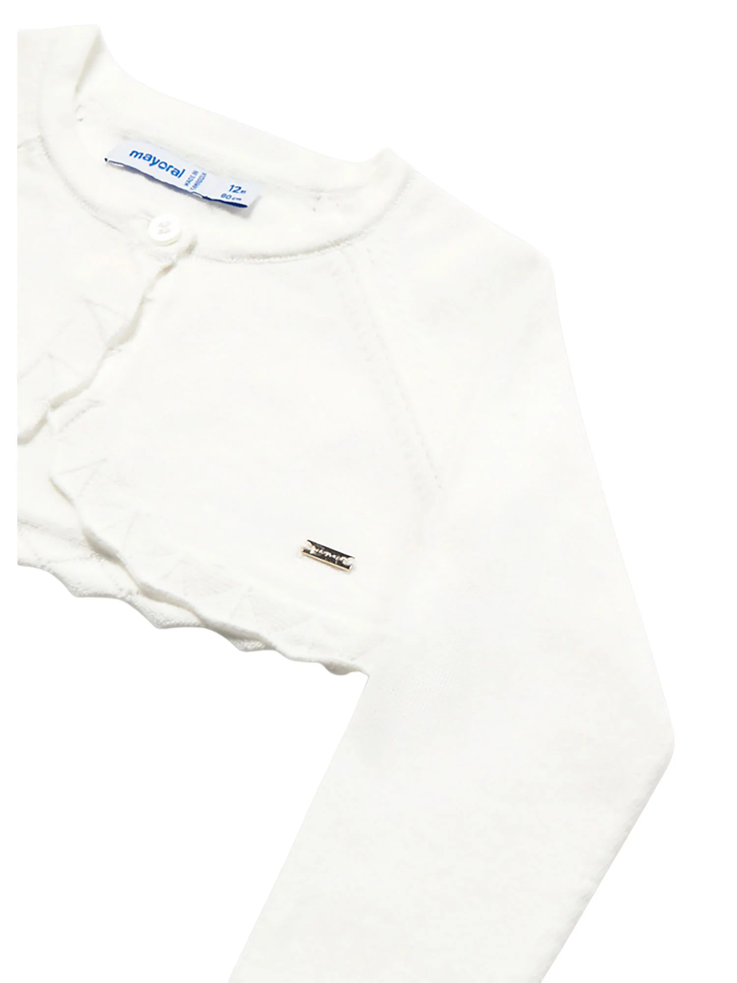 Cardigan Mayoral Bambina con bottoni bolero tricot ecrù - Image 3