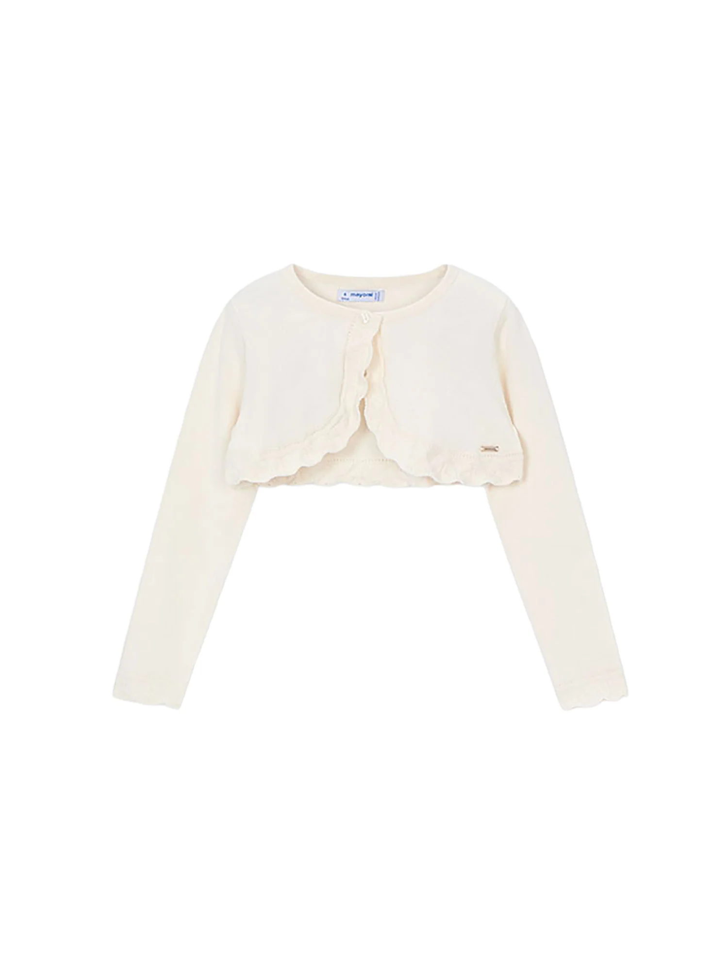 Cardigan Mayoral Bambina con bottoni bolero tricot ecrù