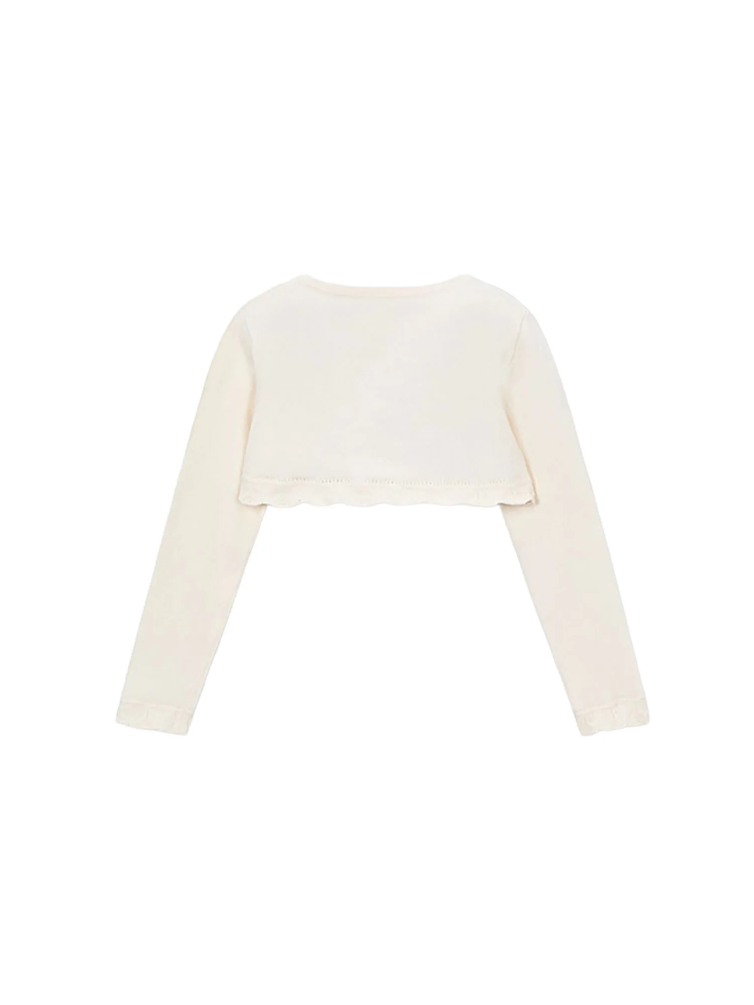 Cardigan Mayoral Bambina con bottoni bolero tricot ecrù - Image 2
