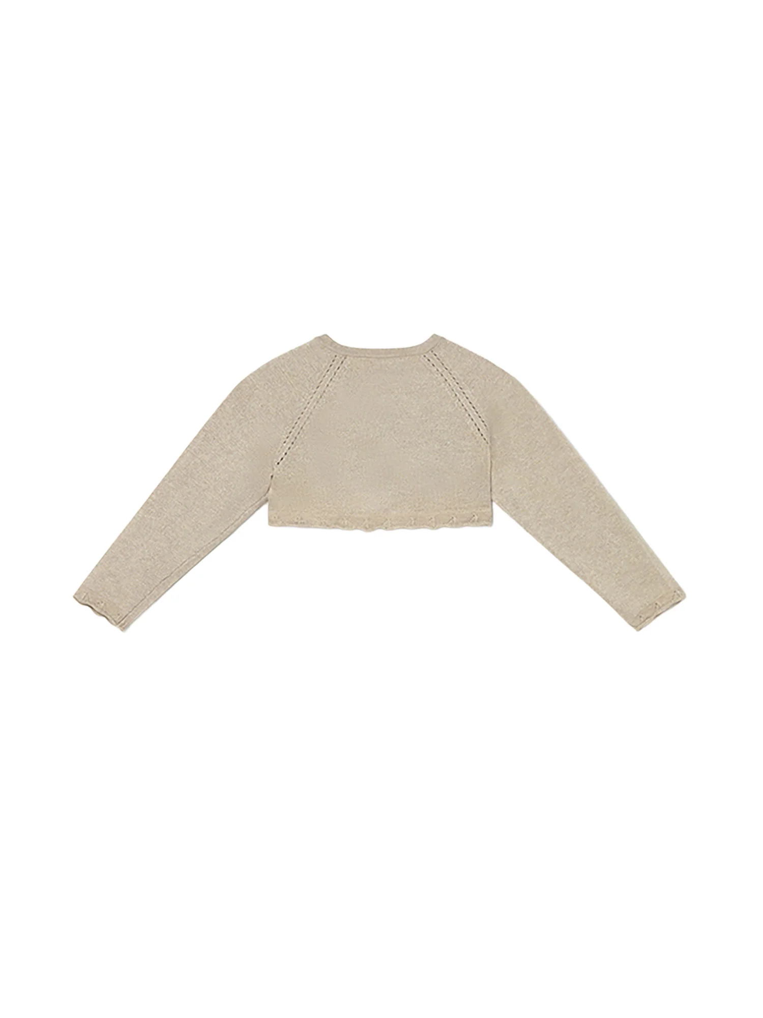 Cardigan Mayoral Bambina con bottoni bolero tricot nocciola - Image 2