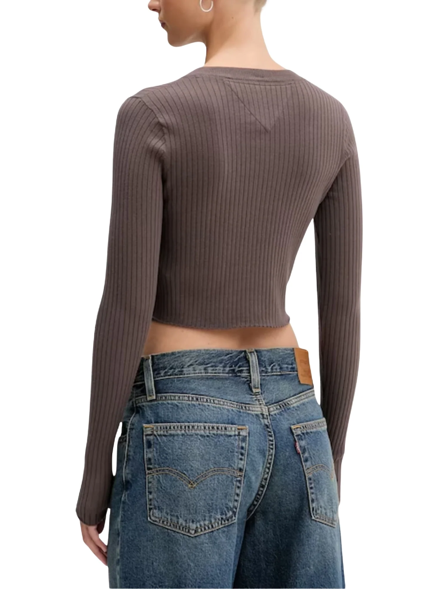 Cardigan modello bt. cropped rib moro - Image 2