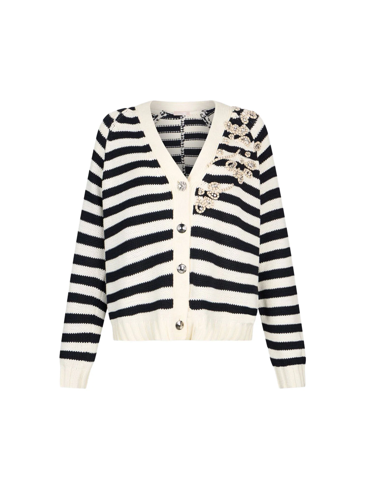 Cardigan Liu Jo Donna bt. embroidery  bianco\blu - Image 4