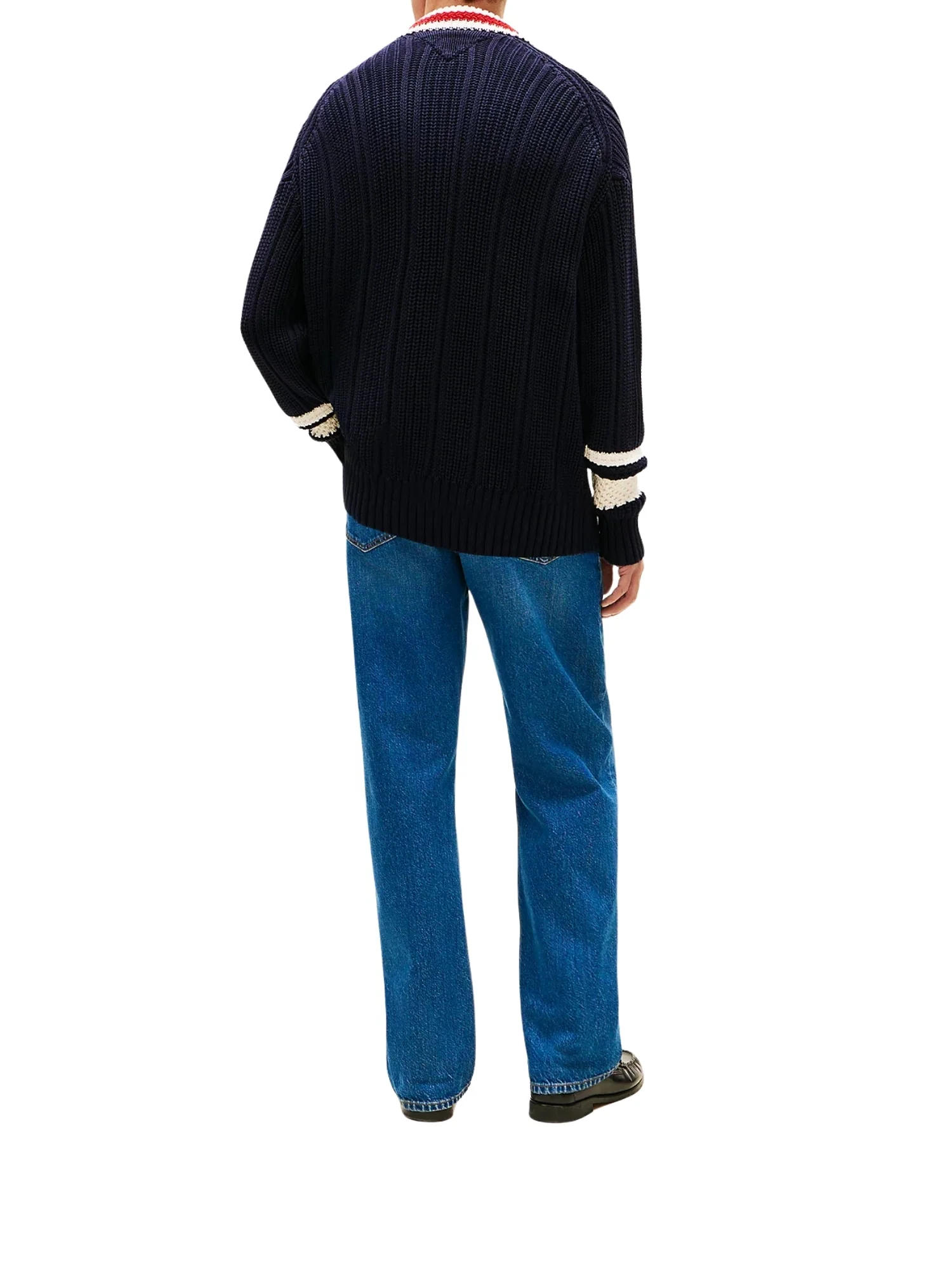 Cardigan con bottoni Tommy Hilfiger modello letterman blu - Image 2