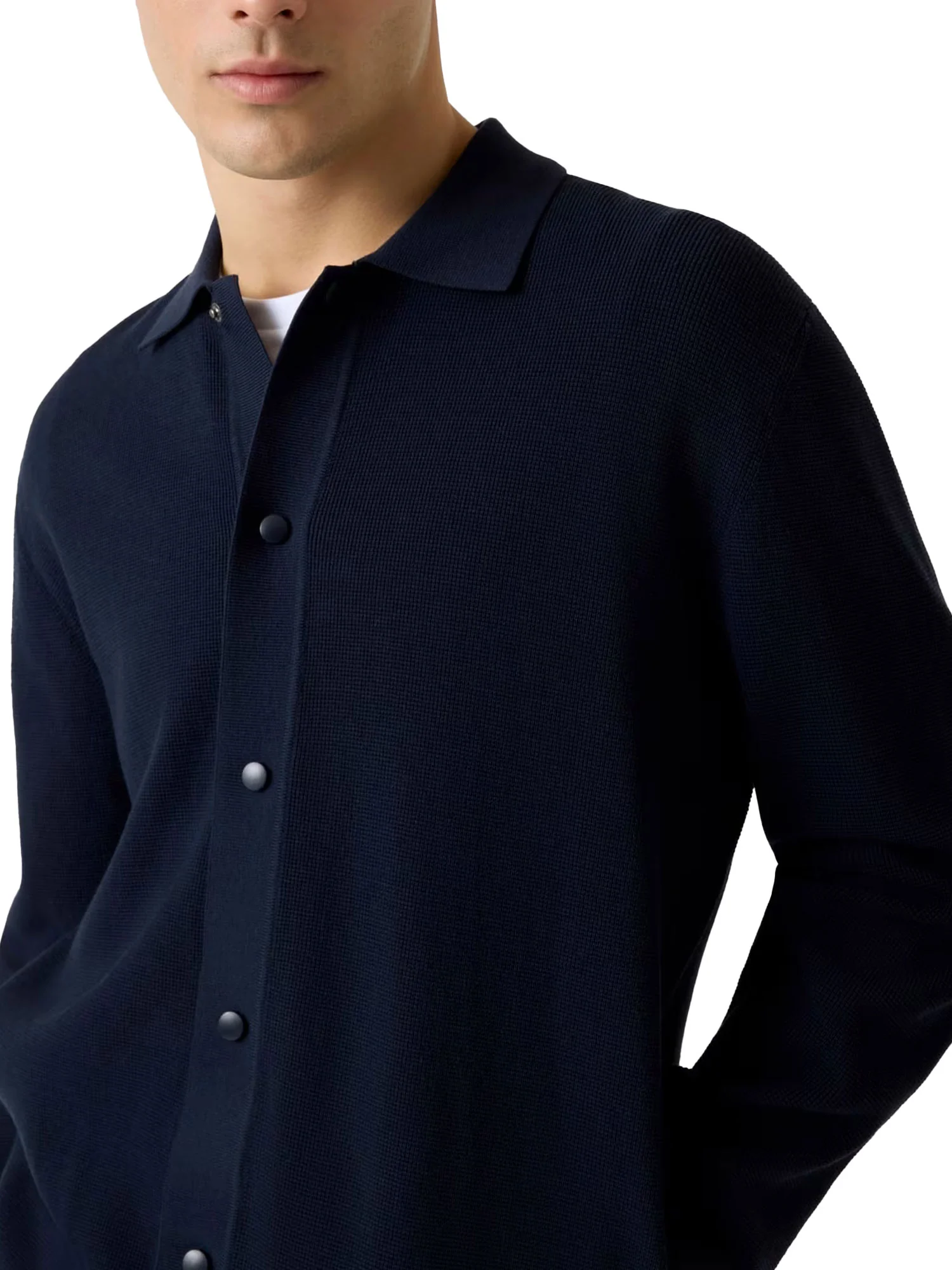 Cardigan Guess uomo Bt. Polo Tech blu - Image 3