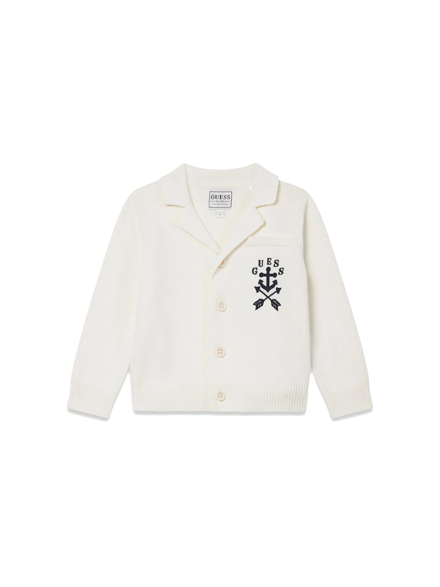 Cardigan Guess Neonato con bottoni e ricamo logo bianco