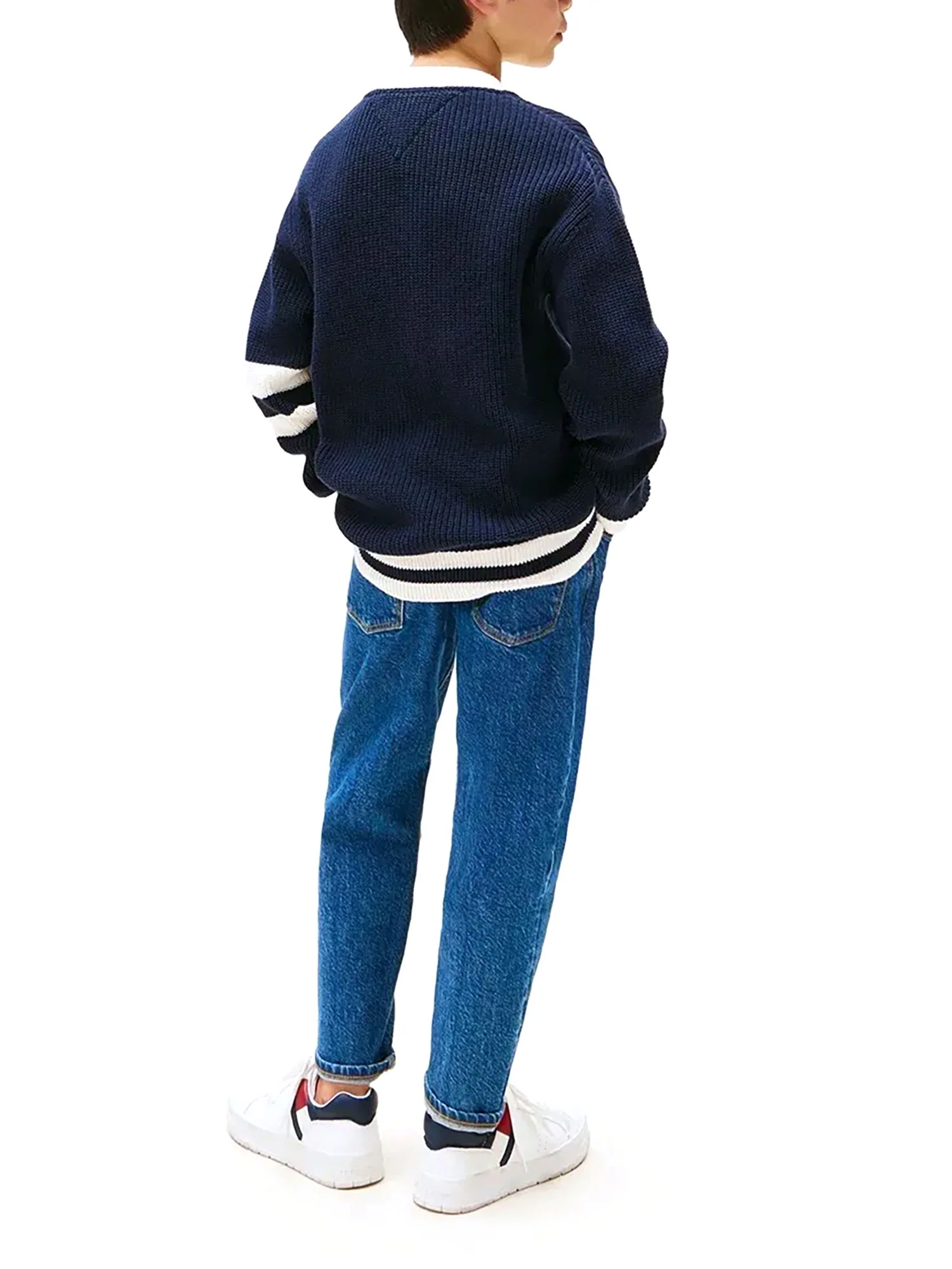 Cardigan con bottoni Tommy Hilfiger bambino varsity graphic blu - Image 4