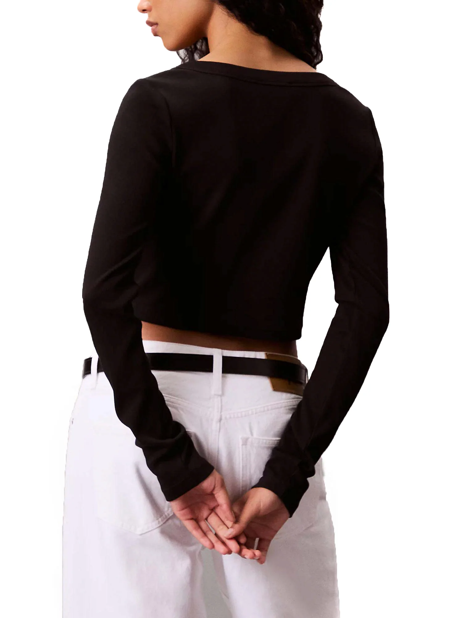 Cardigan Calvin Klein con bottoni e logo label nero - Image 4