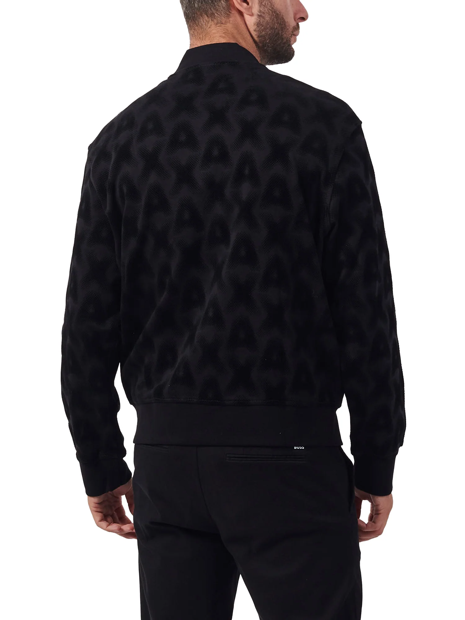 Cardigan con zip lavorato nero - Image 3