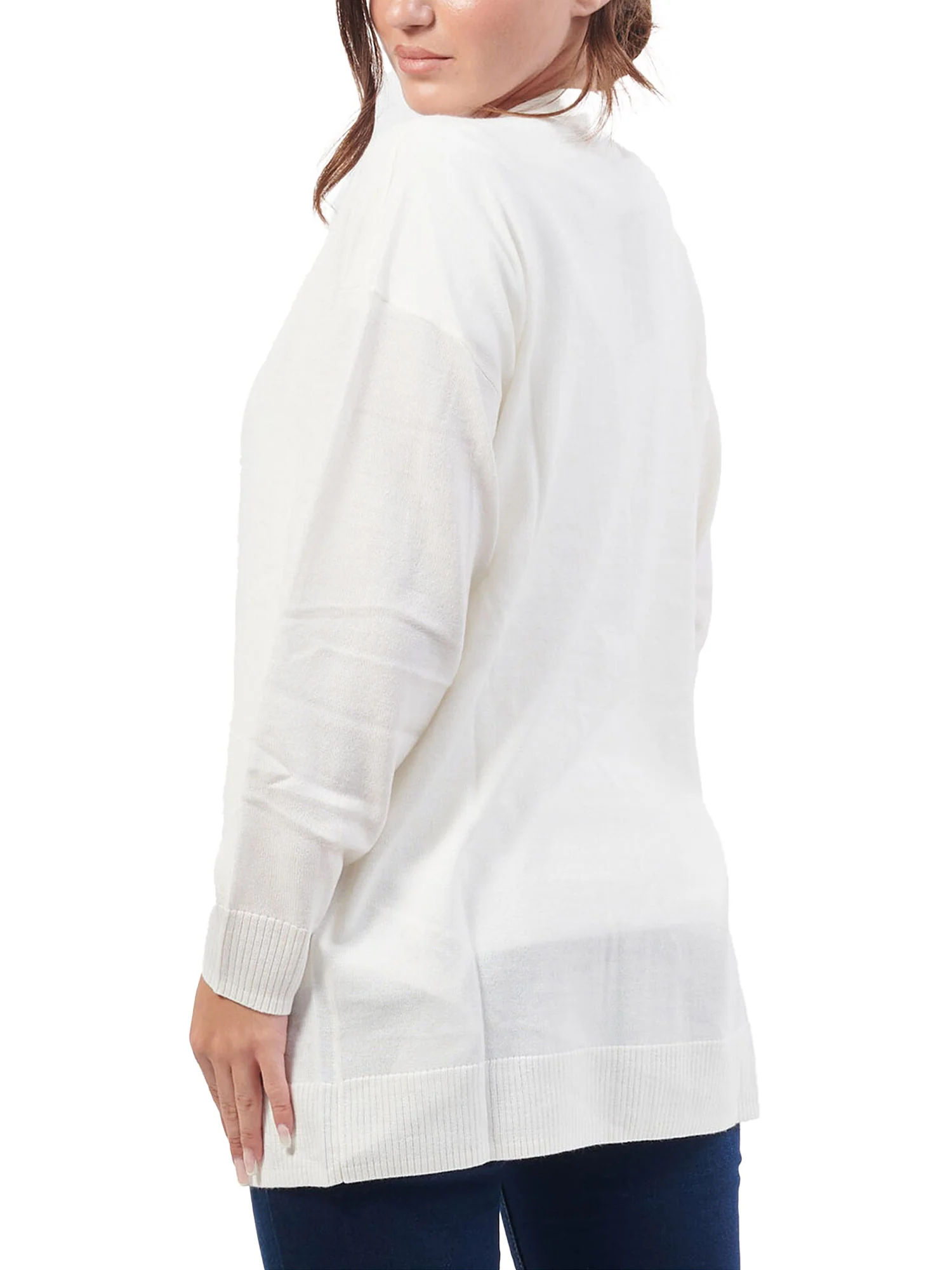 Cardigan un bottone bianco - Image 2