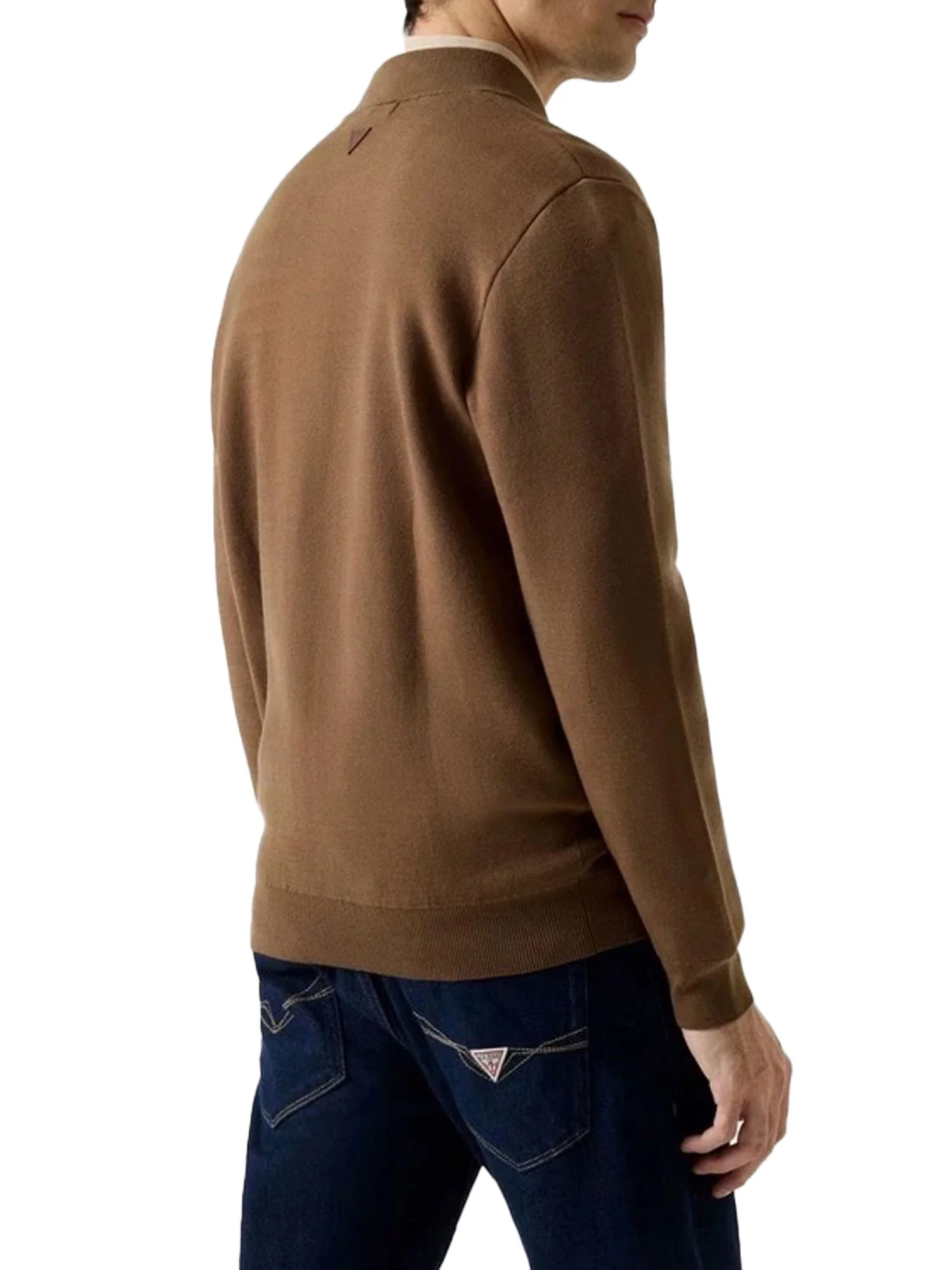Cardigan Guess uomo con zip Bomber Karl marrone - Image 2