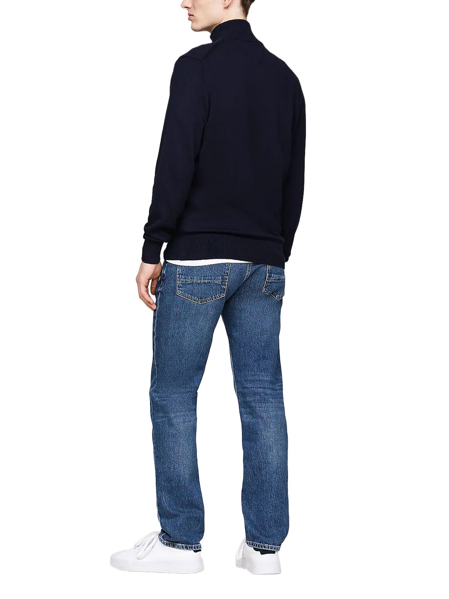 Cardigan Tommy Hilfiger zip pima cotton cashmere blu - Image 2