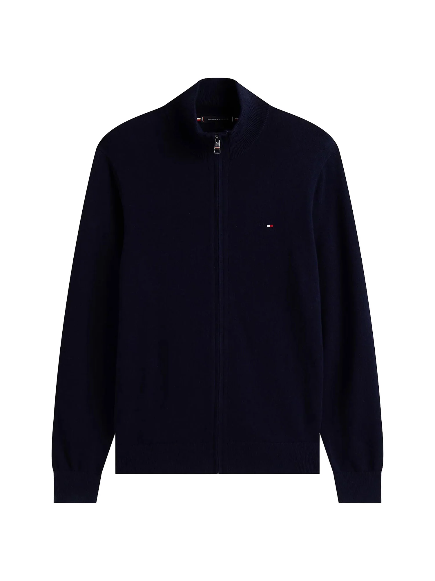 Cardigan Tommy Hilfiger zip pima cotton cashmere blu - Image 4