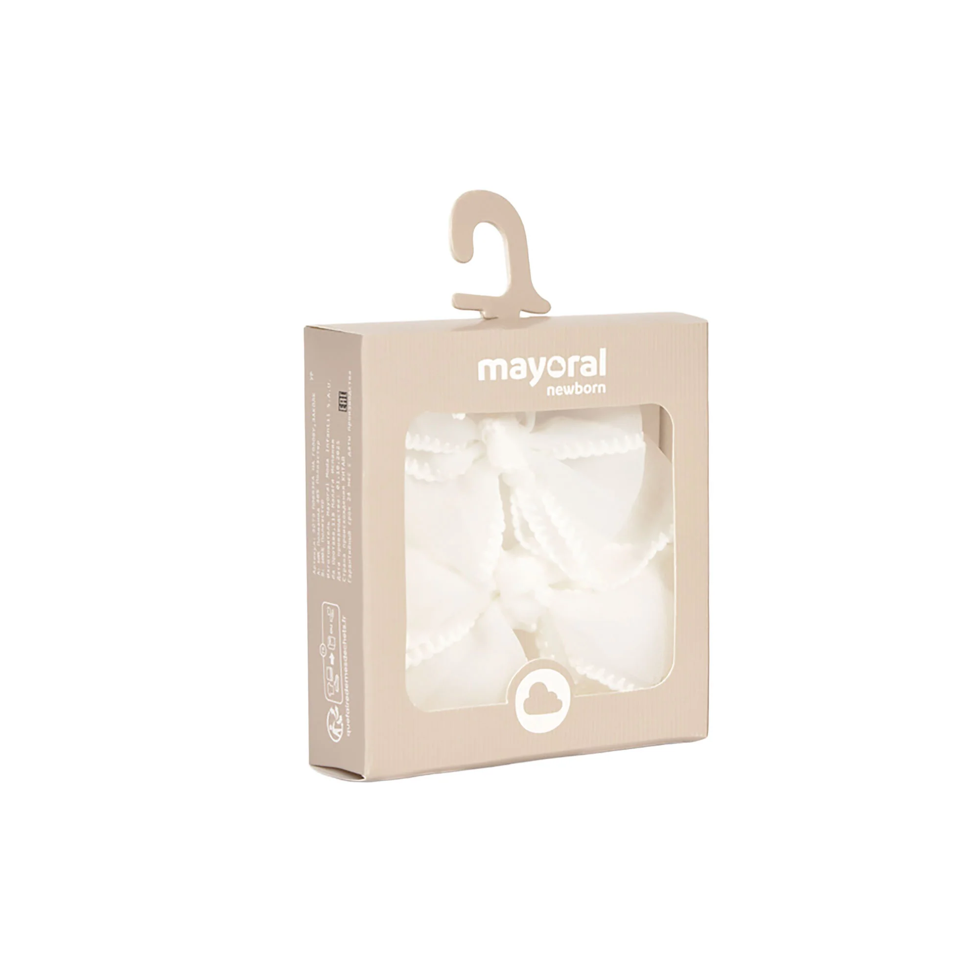 Cerchietto Mayoral Neonata con elastico e fermaglio panna - Image 3
