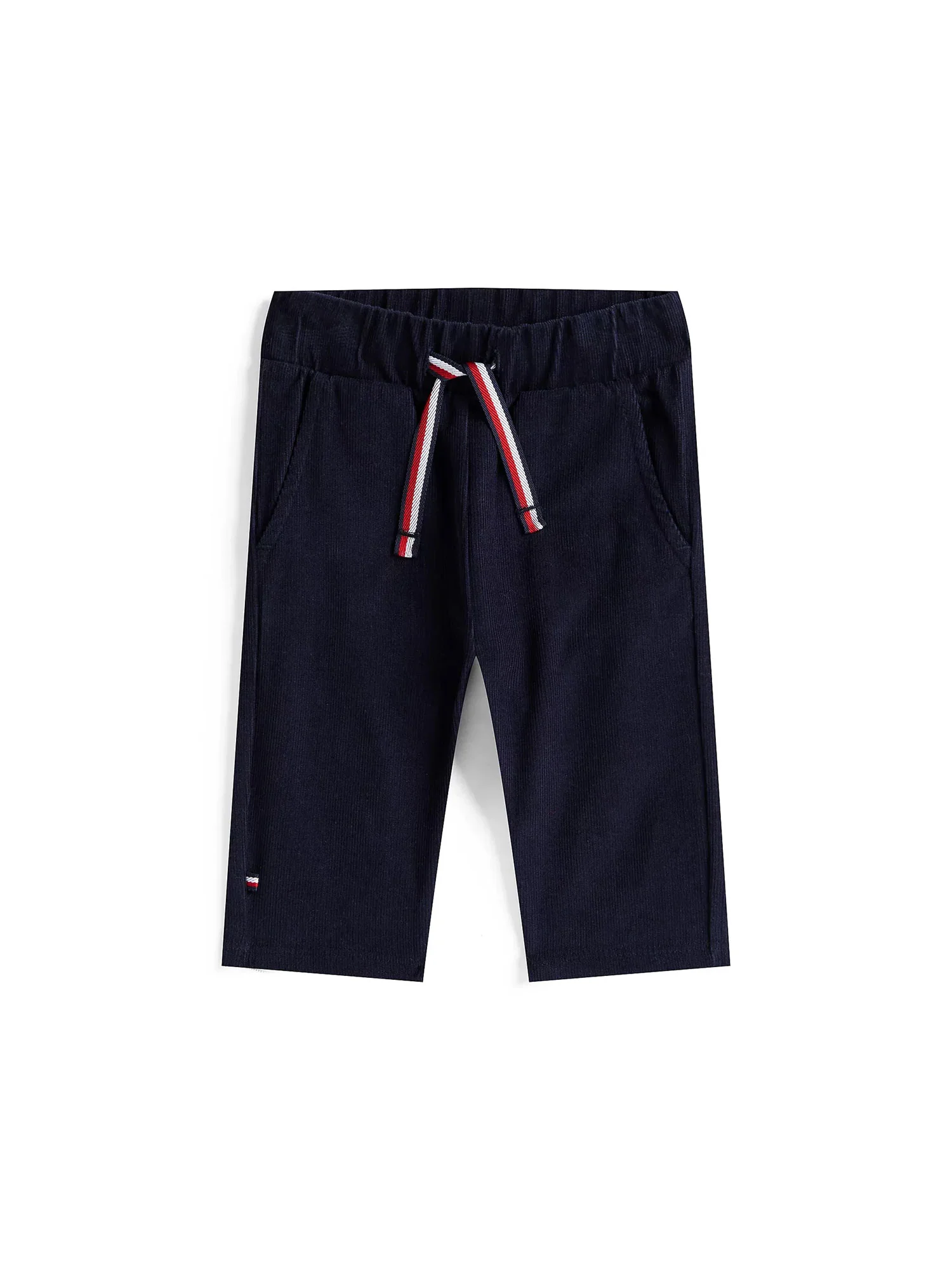 Pantalone chino Tommy Hilfiger neonato a costine con coulisse blu