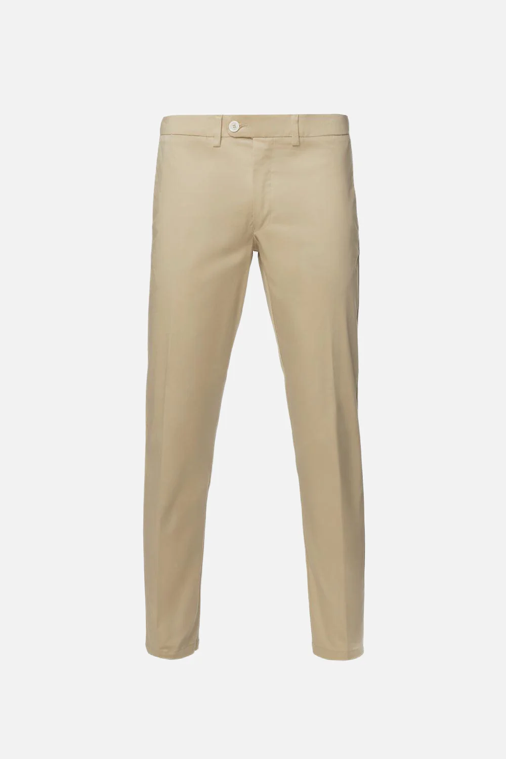 Pantaloni chino Sorrento in cotone stretch con chiusura nascosta beige