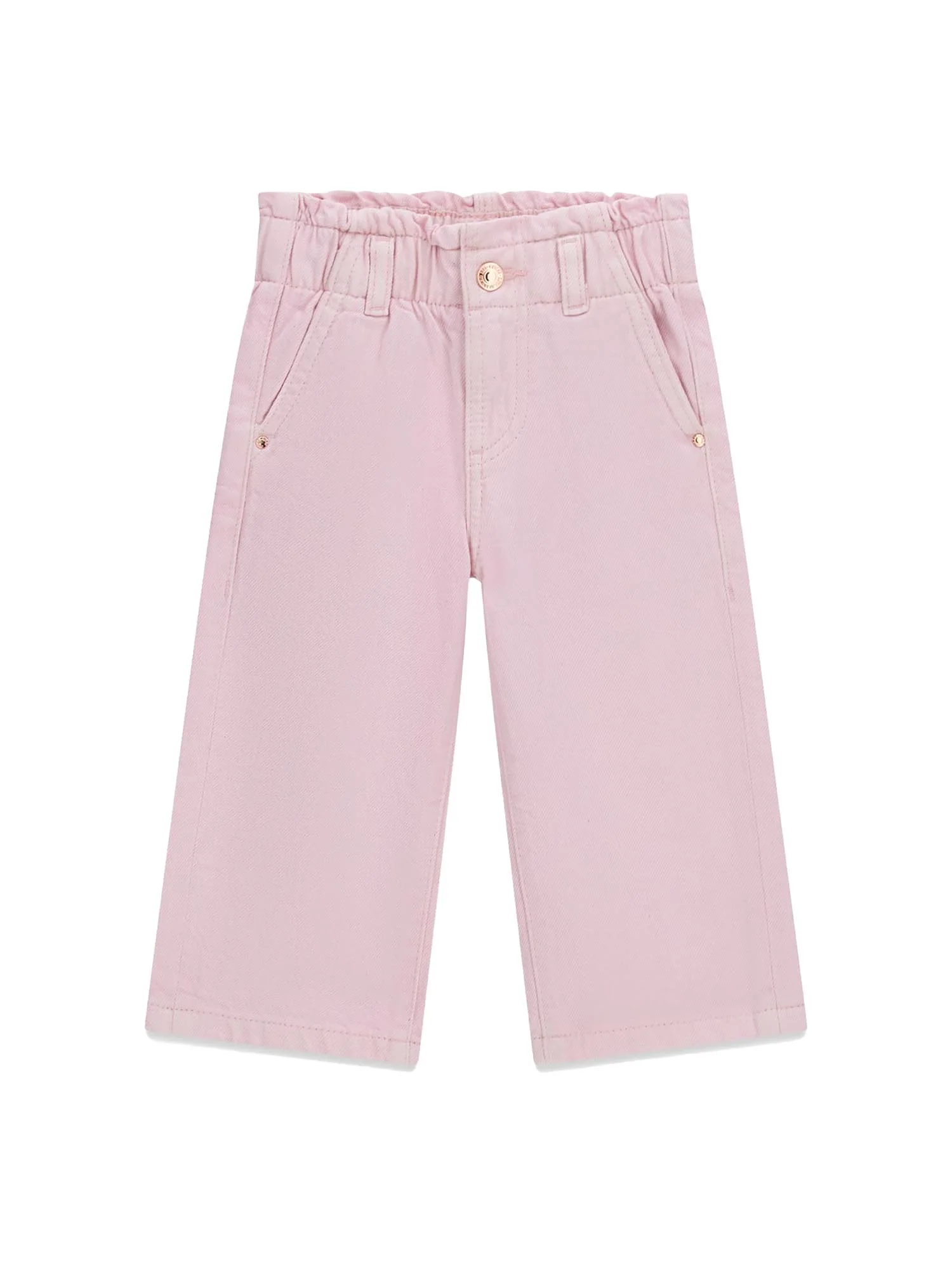 Pantalone chino Guess Bambina a palazzo denim rosa