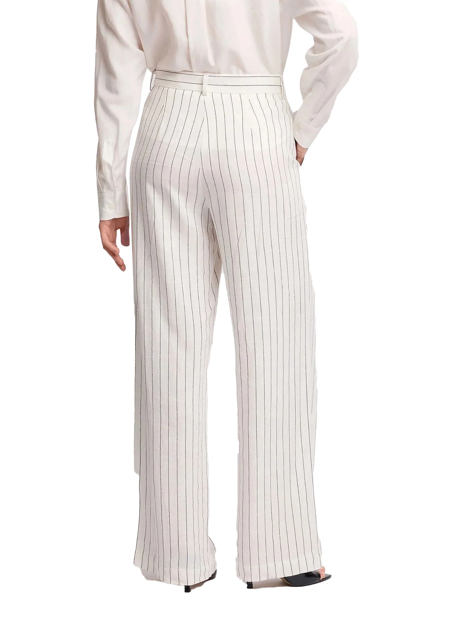 Pantalone chino Kocca Donna modello palazzo a righe bianco - Image 3