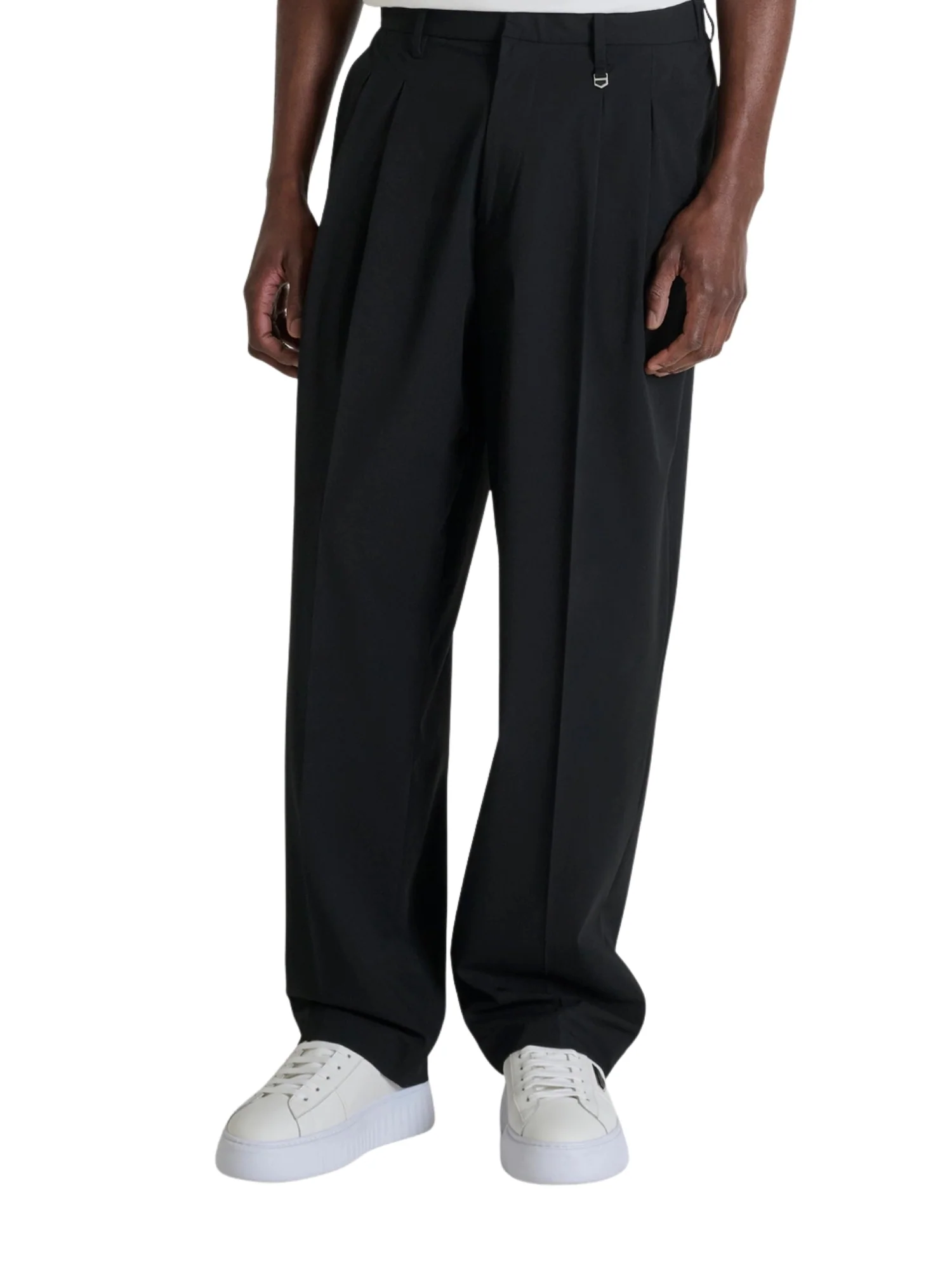 Chino con pences Antony Morato uomo modello Leon wide leg nero