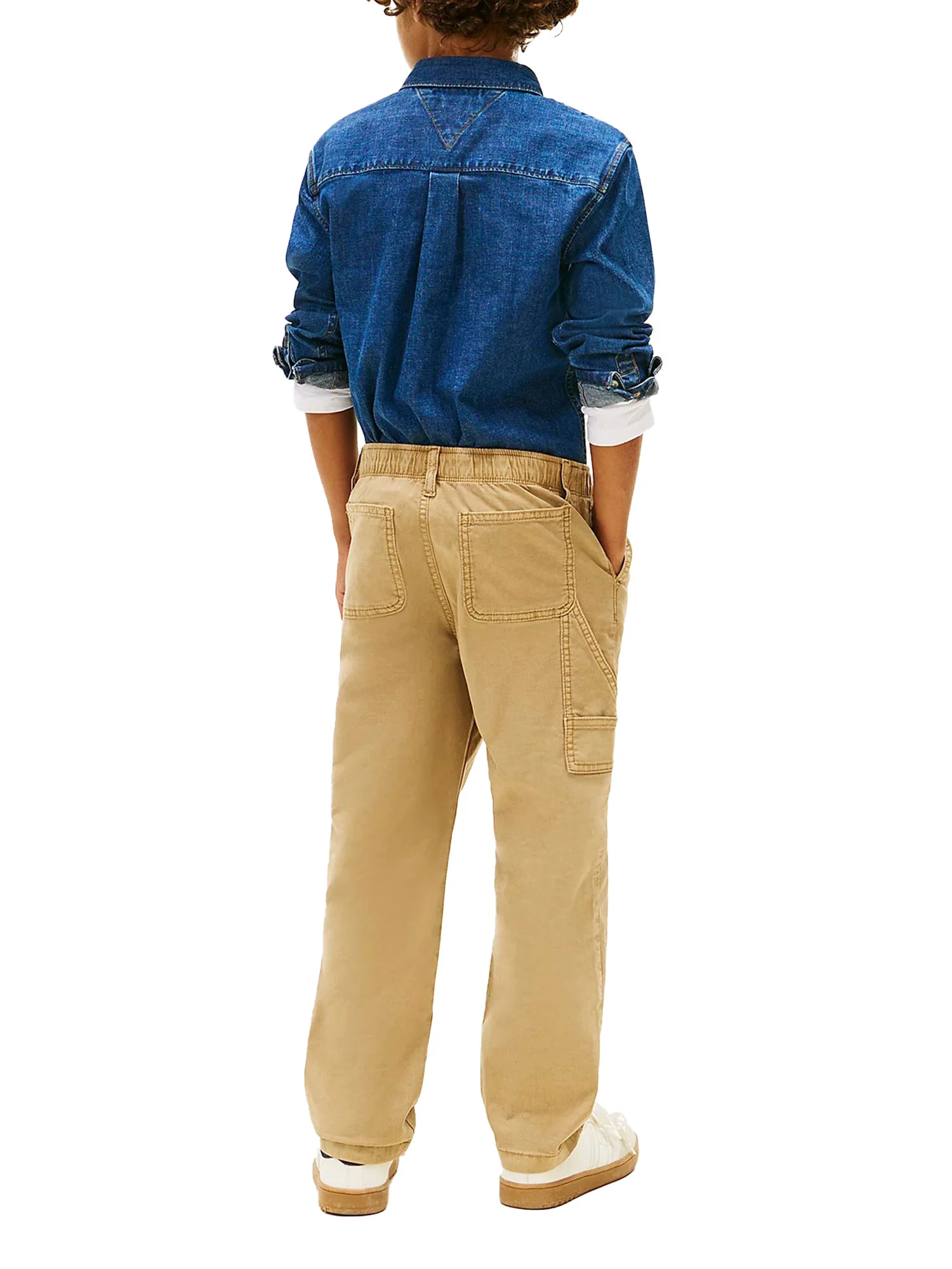 Pantalone chino Tommy Hilfigher Bambino worker herringbone sabbia - Image 3