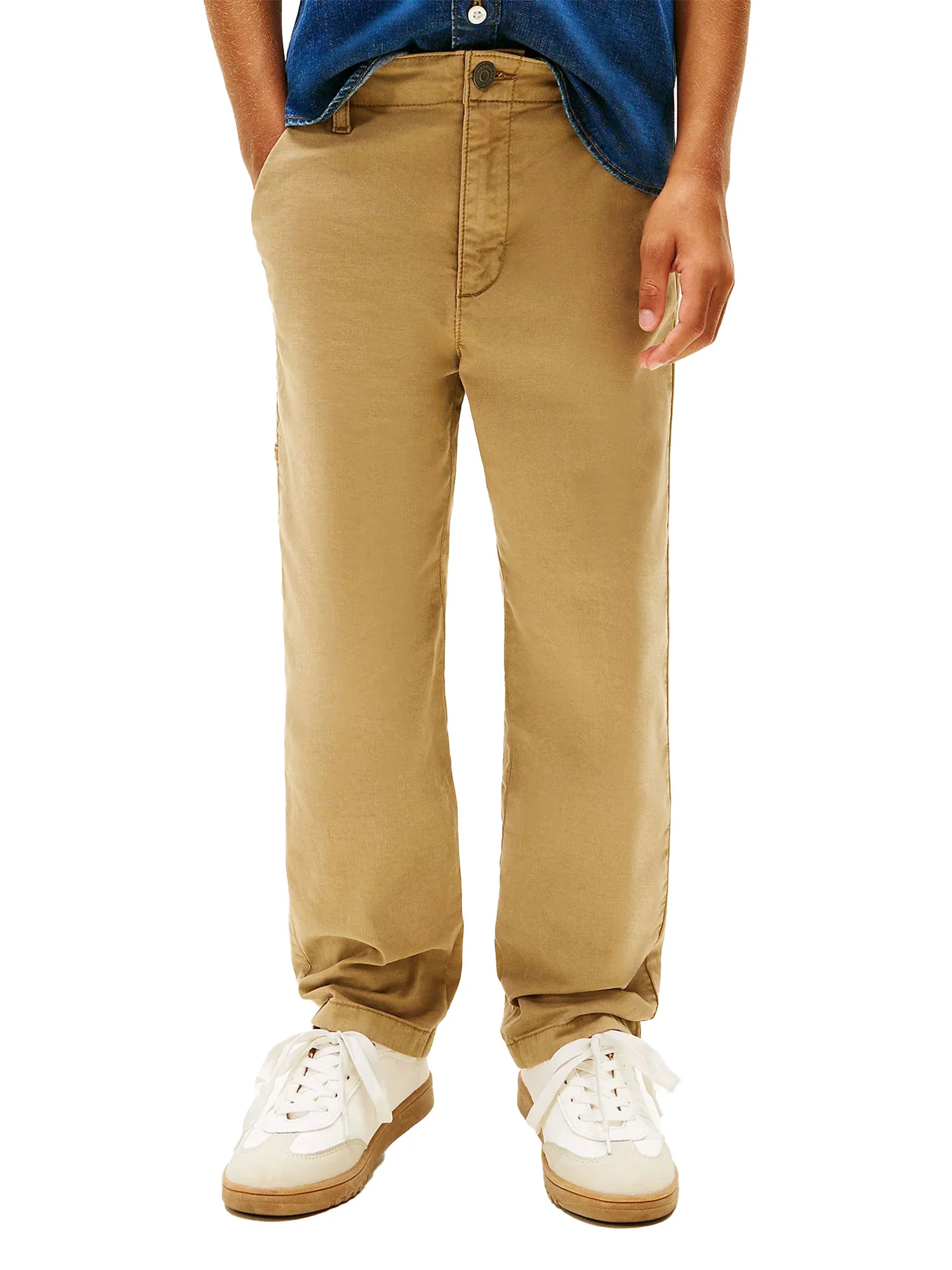 Pantalone chino Tommy Hilfigher Ragazzo worker herringbone sabbia - Image 2