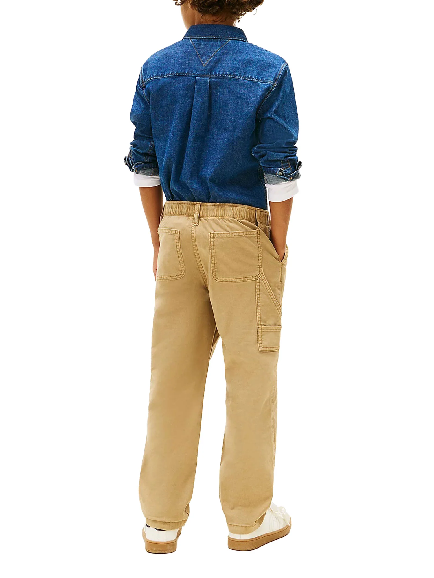Pantalone chino Tommy Hilfigher Ragazzo worker herringbone sabbia - Image 3