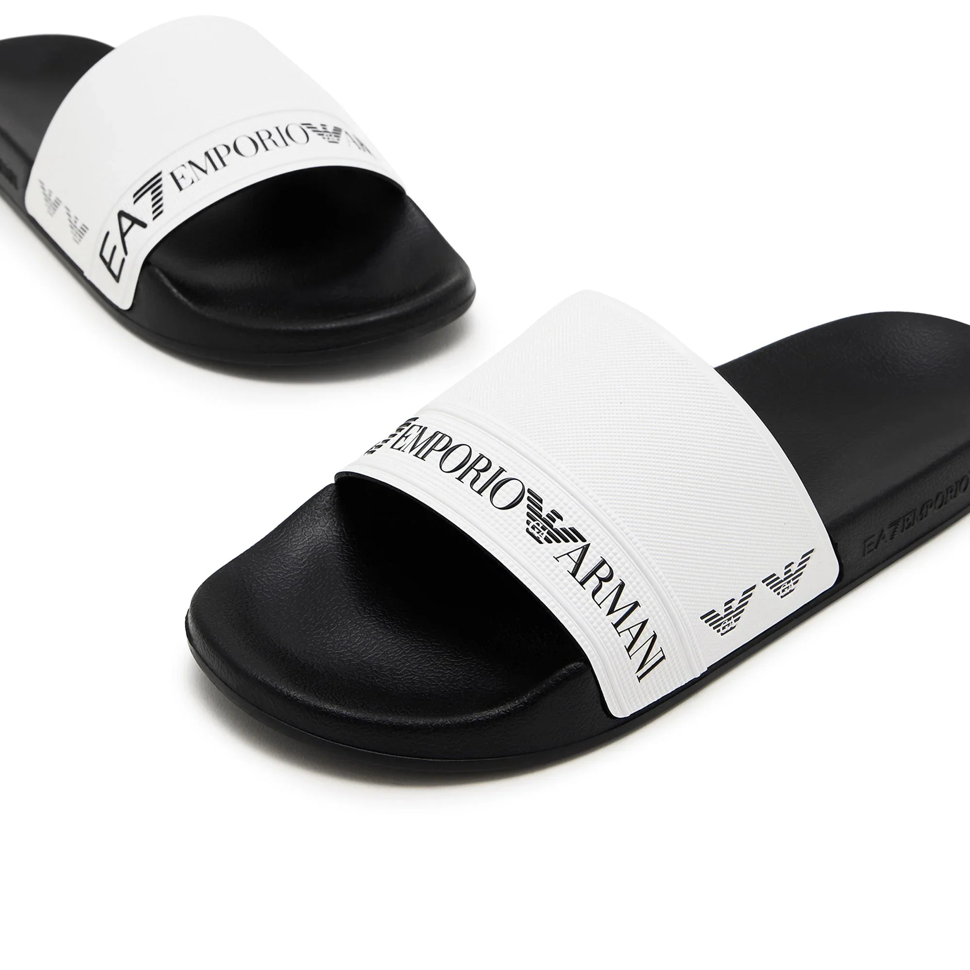 Ciabatta fascia logo pvc EA7 uomo nero/bianco - Image 3
