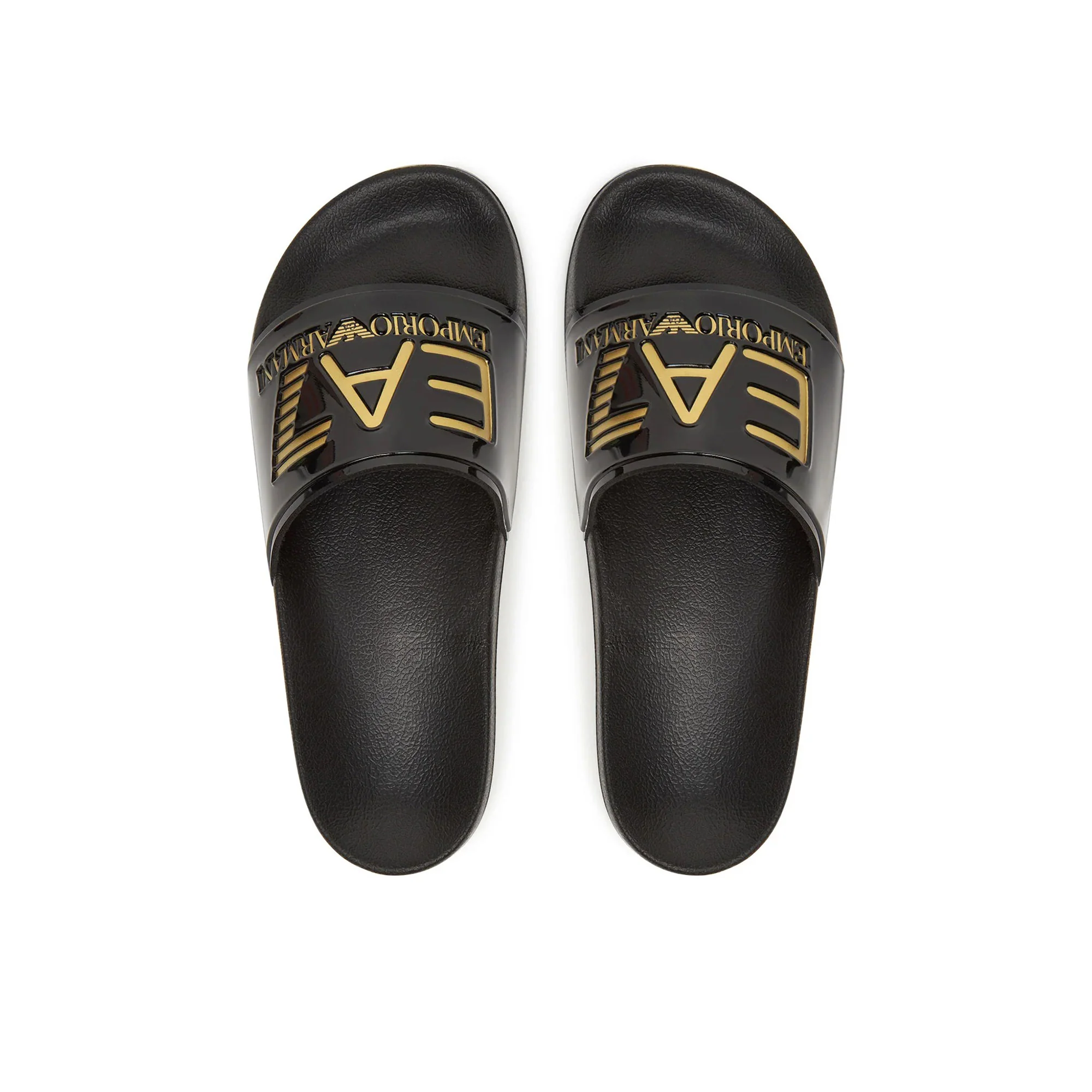 Ciabatta EA7 Uomo con logo pvc 
 Nero/Oro - Image 3