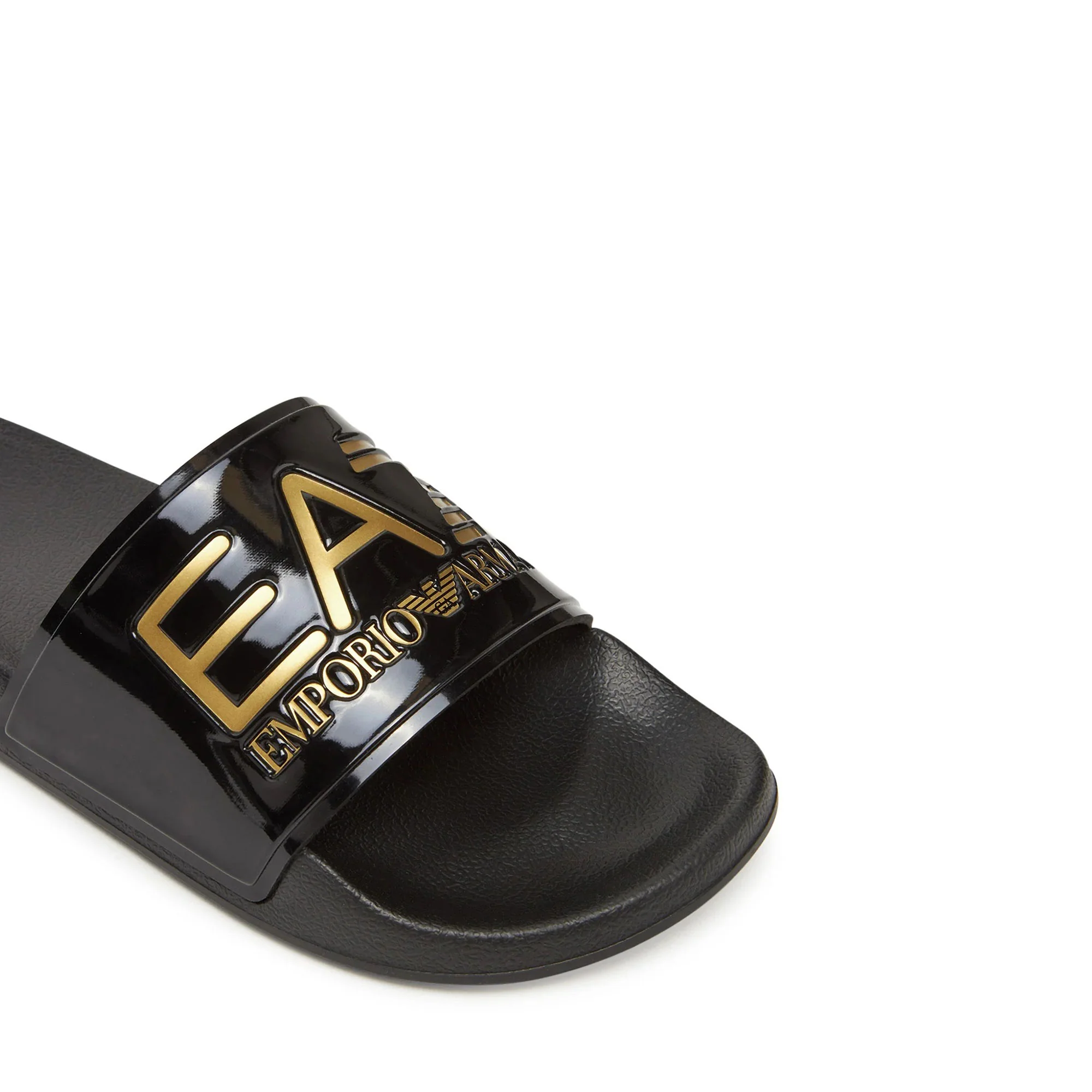 Ciabatta EA7 Uomo con logo pvc 
 Nero/Oro - Image 4
