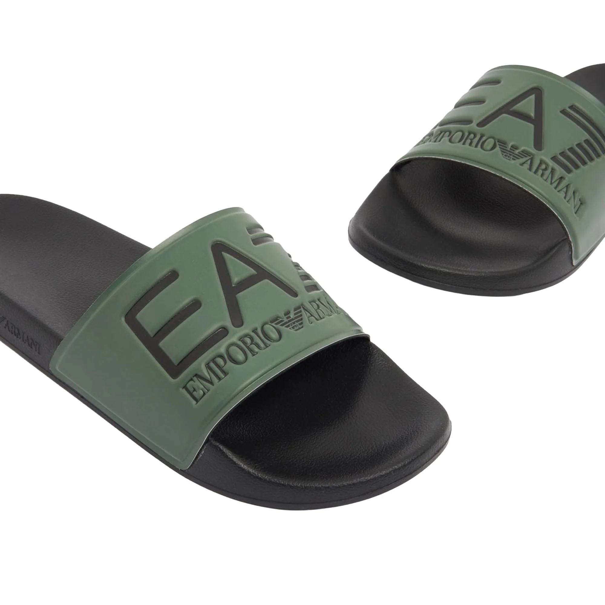 Ciabatta EA7 Uomo con logo pvc 
 Verde/Nero - Image 3