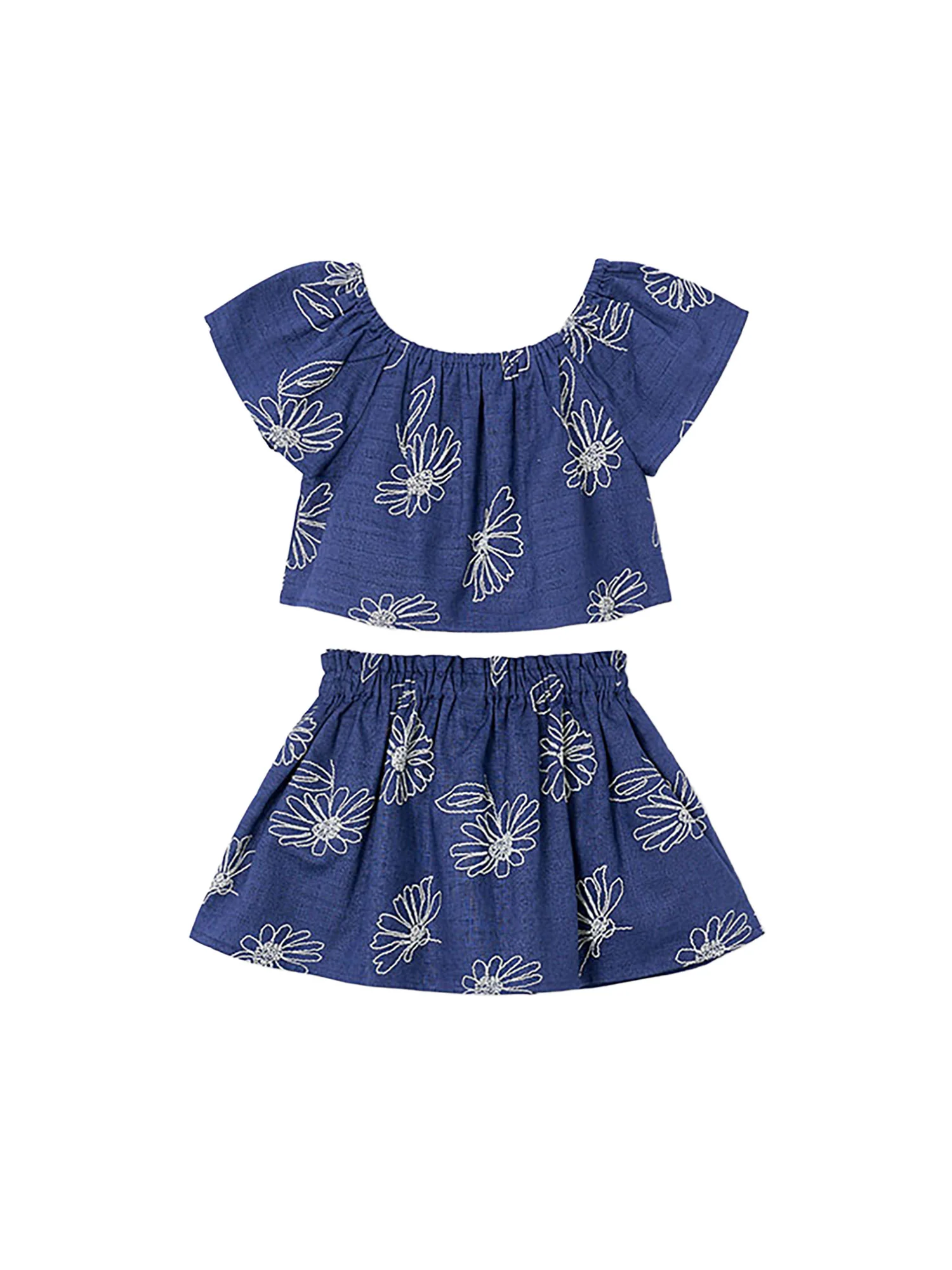 Completo Mayoral Bambina blusa e gonna stampato porcellana