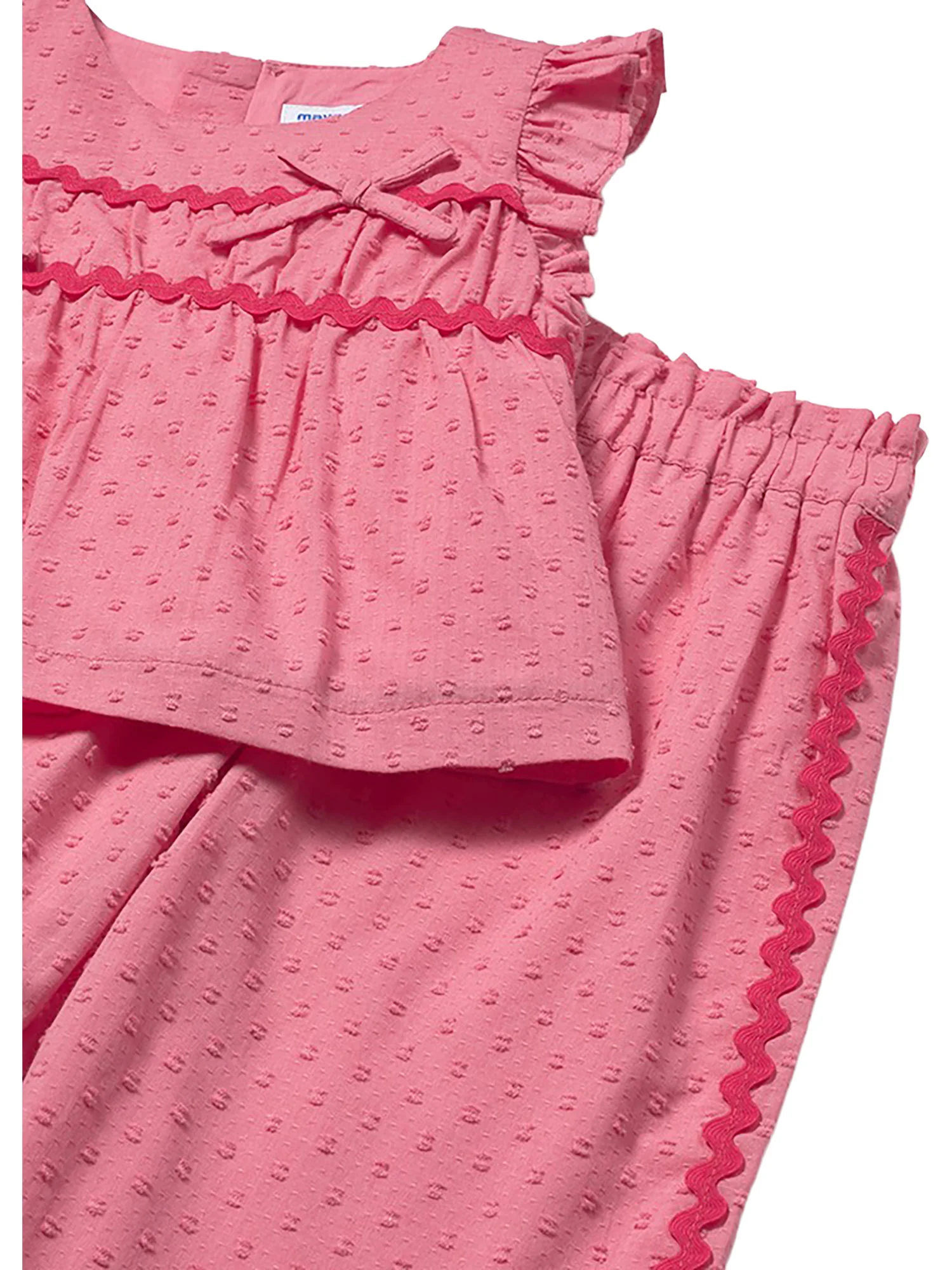 Completo Mayoral Bambina blusa e pantalone con dettagli geranio - Image 3
