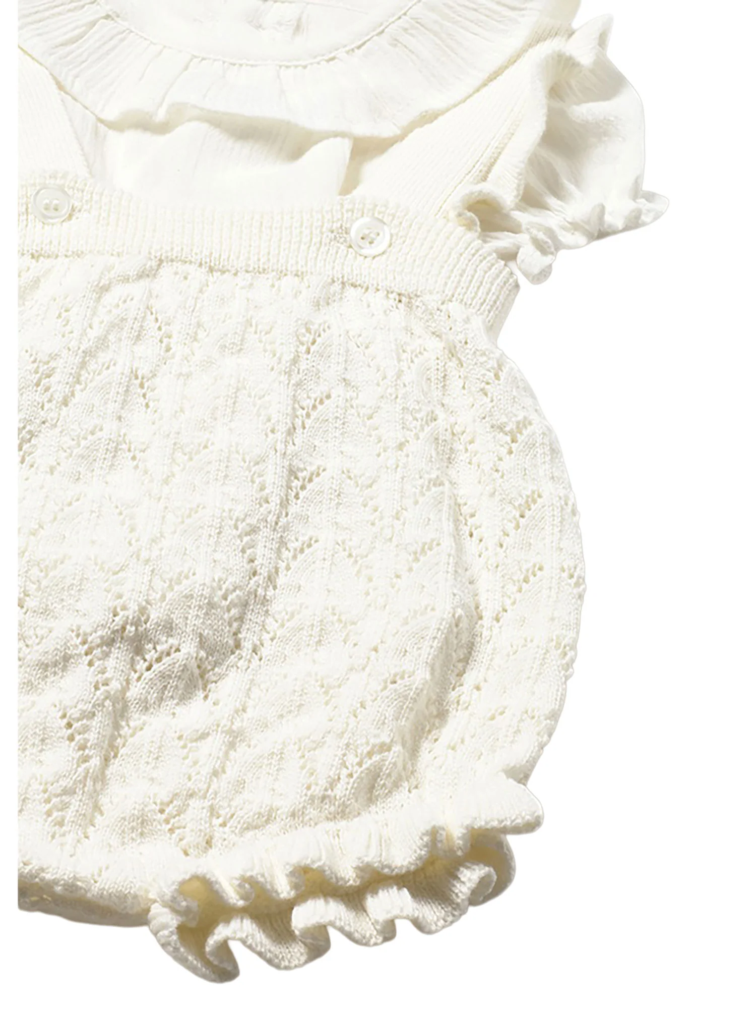 Completo Mayoral Neonata blusa e salopette tricot ceramica - Image 3