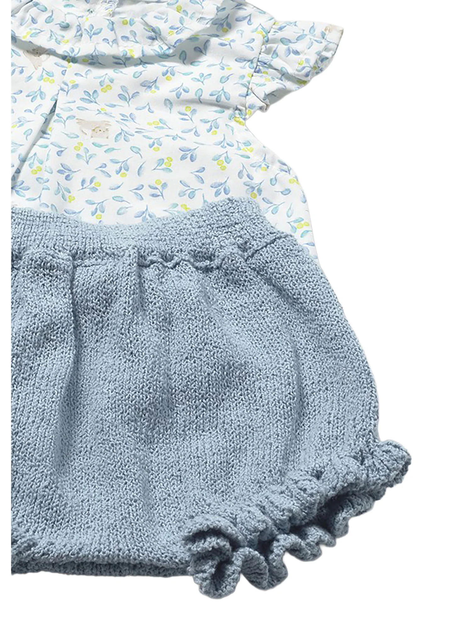 Completo Mayoral Neonata blusa e shorts tricot lagoon - Image 3