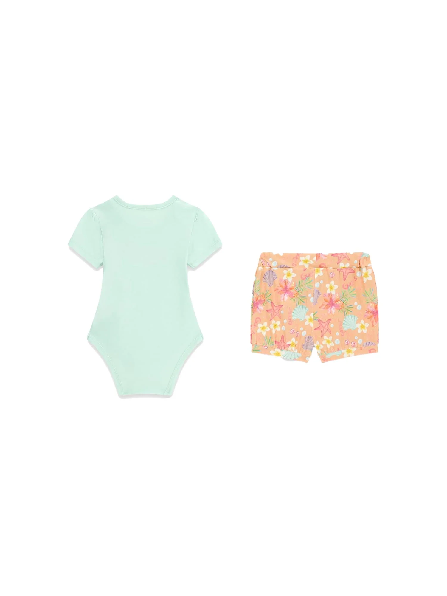 Completo Guess Neonata body e shorts in jersey strech blu - Image 2