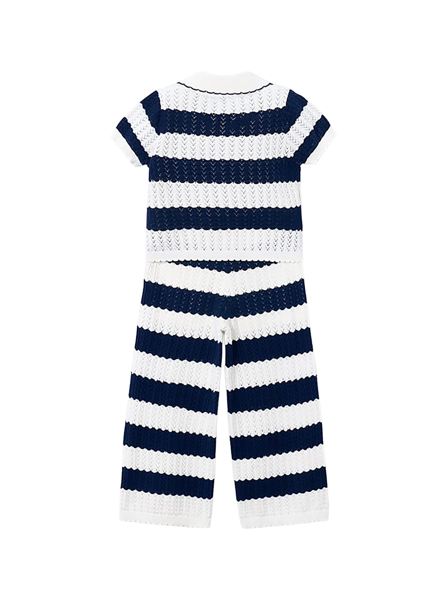 Completo Mayoral Bambina camicia e pantalone tricot porcellana - Image 2