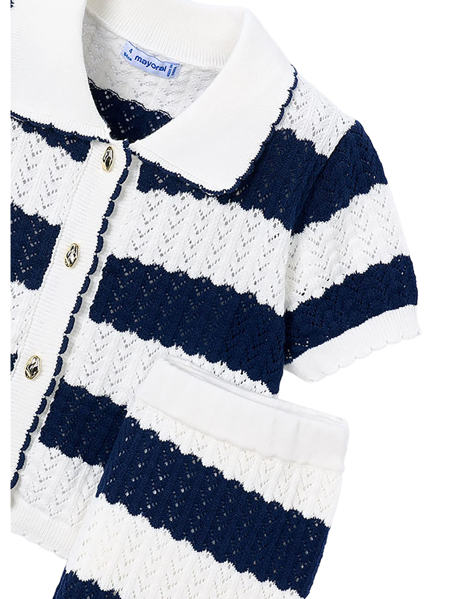 Completo Mayoral Bambina camicia e pantalone tricot porcellana - Image 3