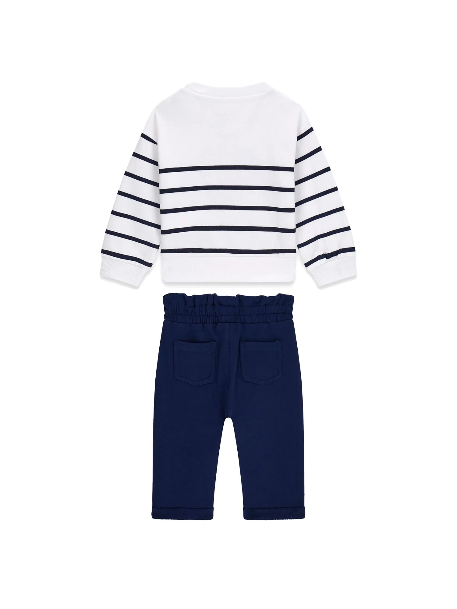 Completo Guess Neonata felpa e pantalone heart logo bianco - Image 2
