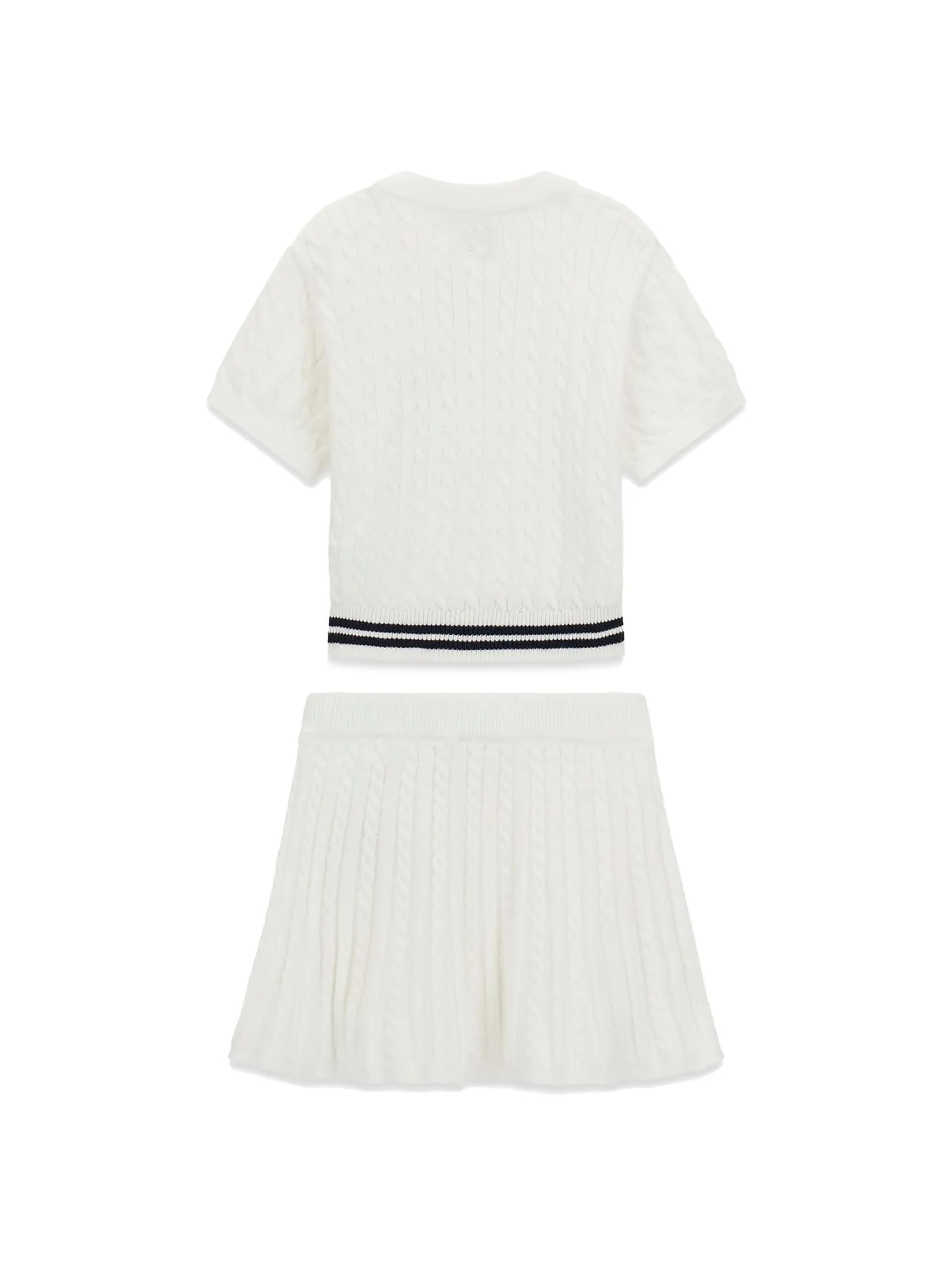 Completo Guess Bambina maglia e gonna con ricamo bear bianco - Image 2