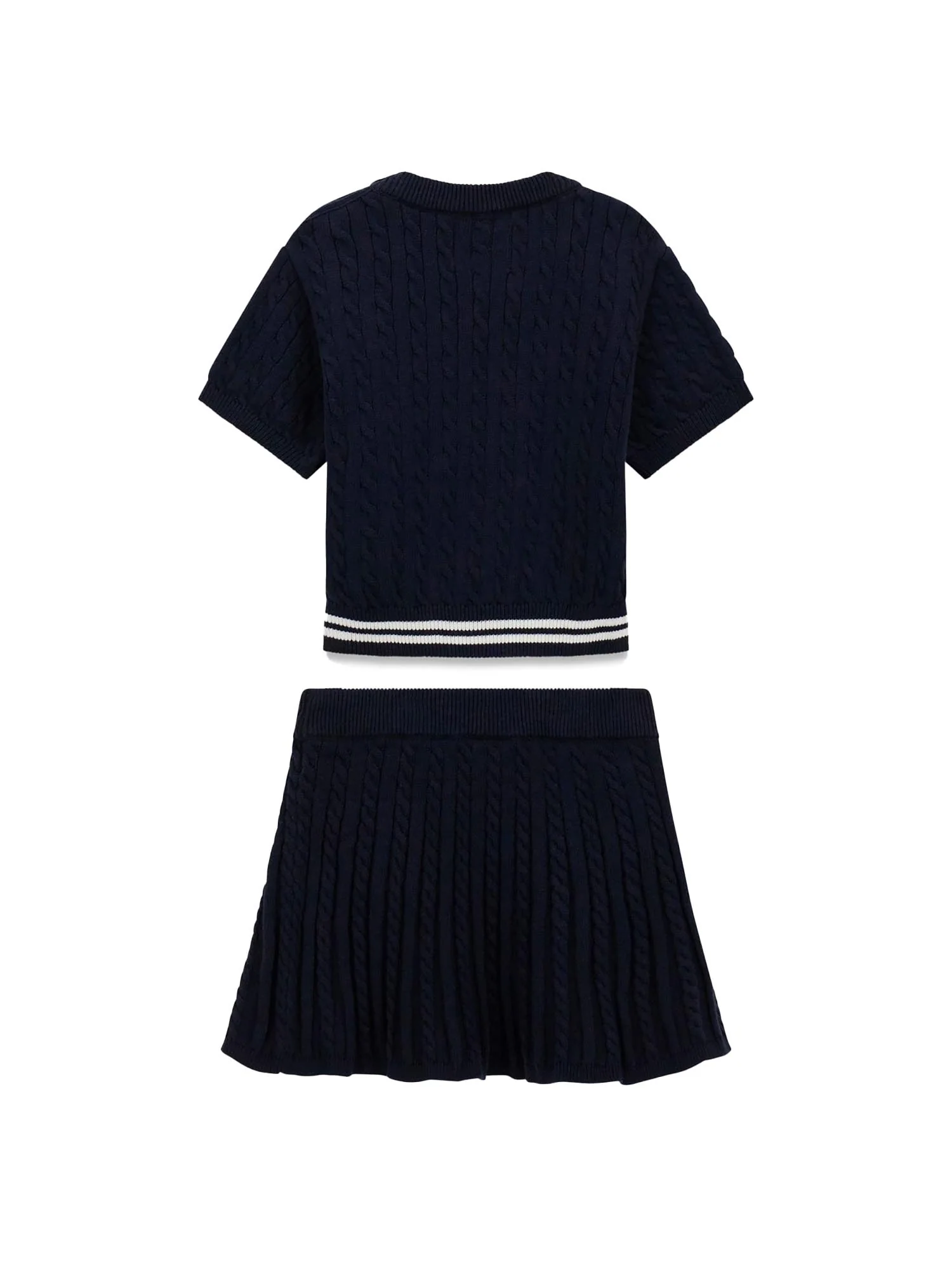 Completo Guess Bambina maglia e gonna con ricamo bear blu - Image 2