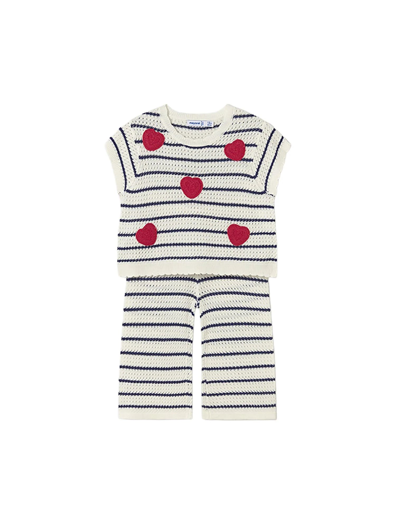 Completo Mayoral Bambina hearts ecrù