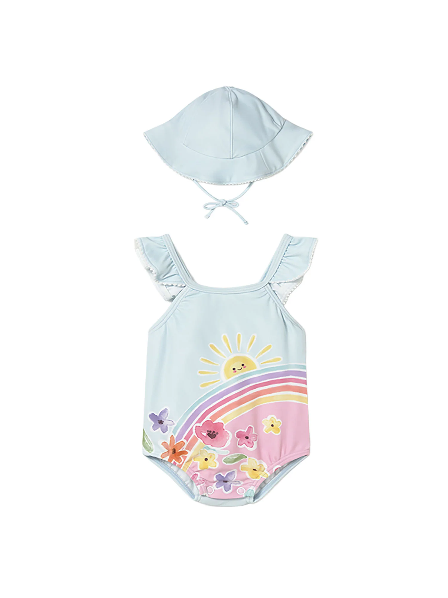 Completo Mayoral Neonata monokini e cappello hawaii