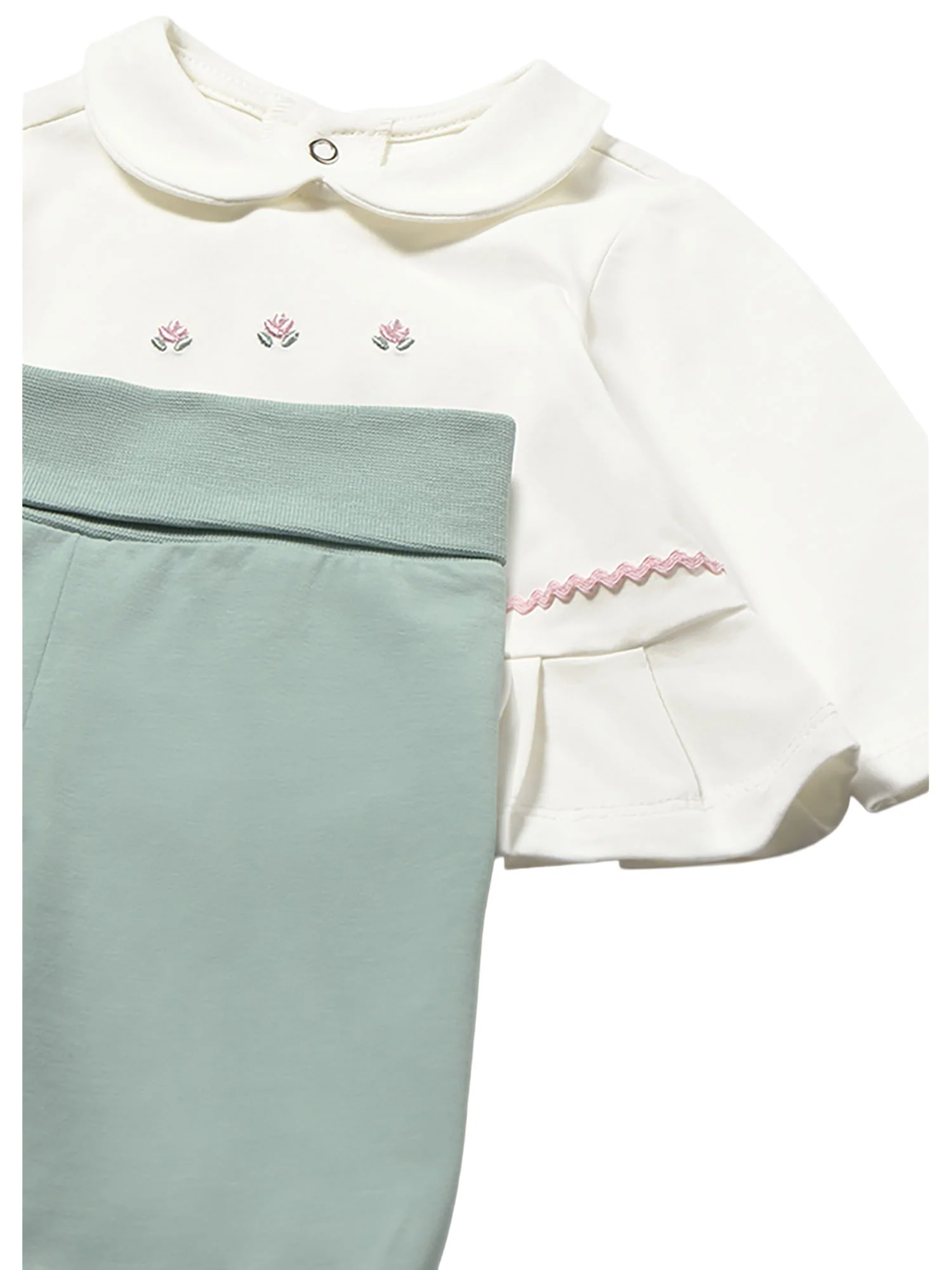 Completo Mayoral Bambina t-shirt e ghettina flowers acqua - Image 3
