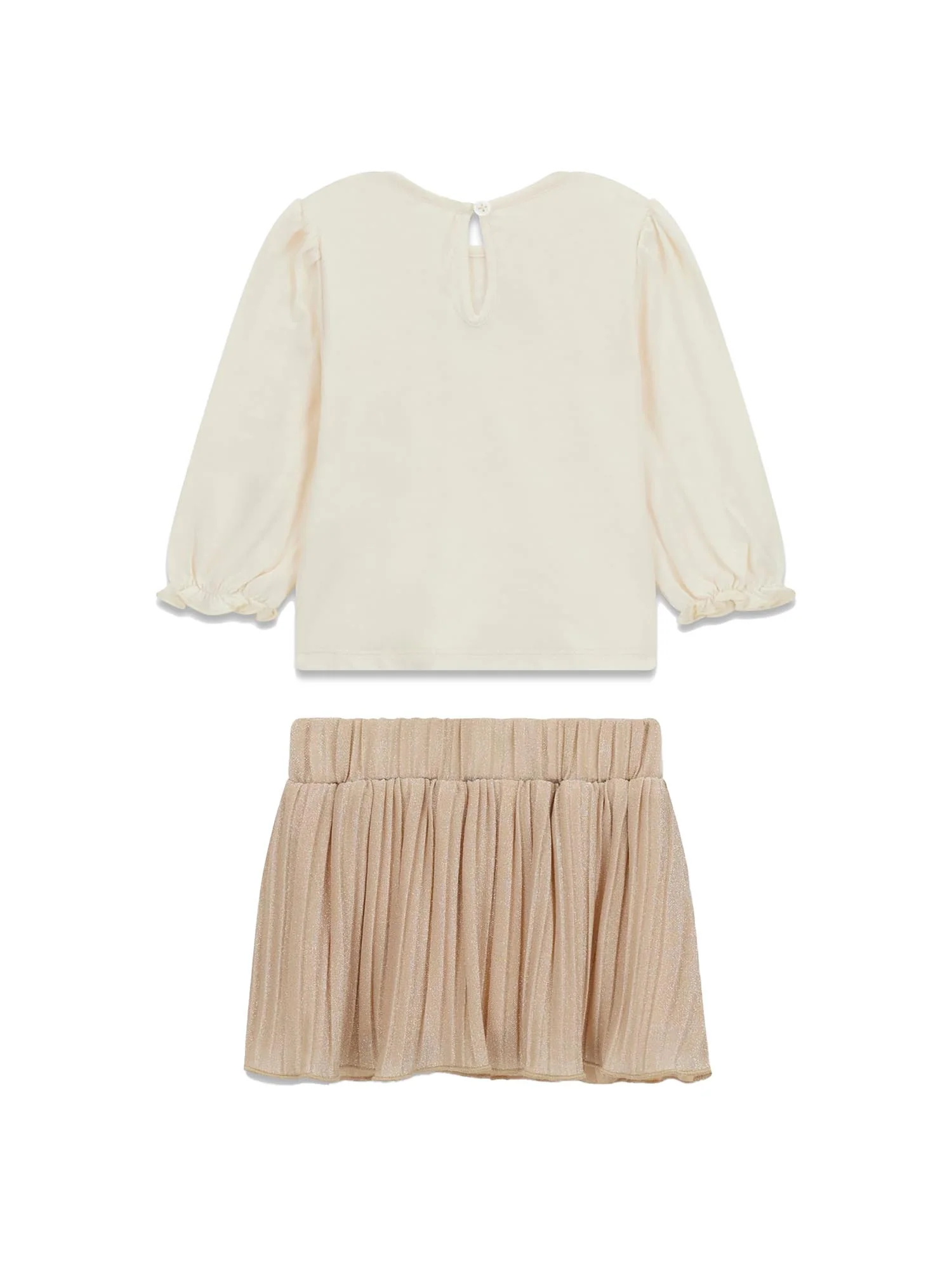 Completo Guess Neonata t-shirt e gonna in lurex crema - Image 2