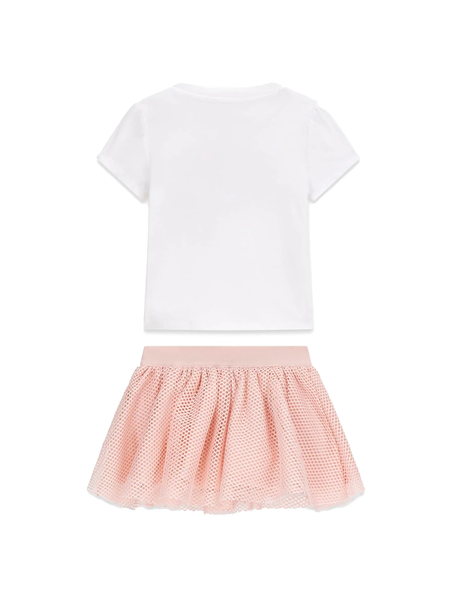 Completo Guess Neonata t-shirt e gonna paillettes logo bianco - Image 2
