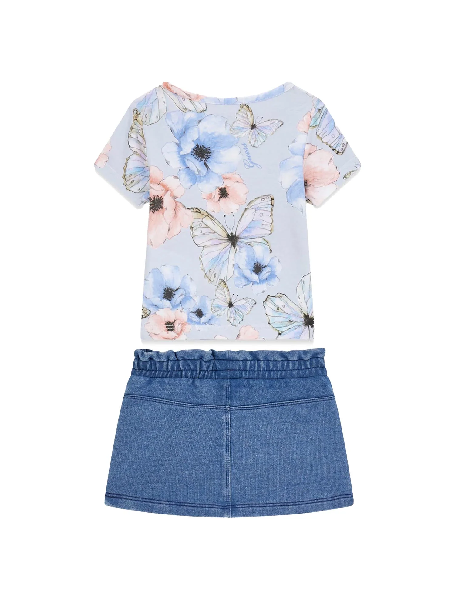 Completo Guess Neonata t-shirt e gonna stampa butterfly collage - Image 2