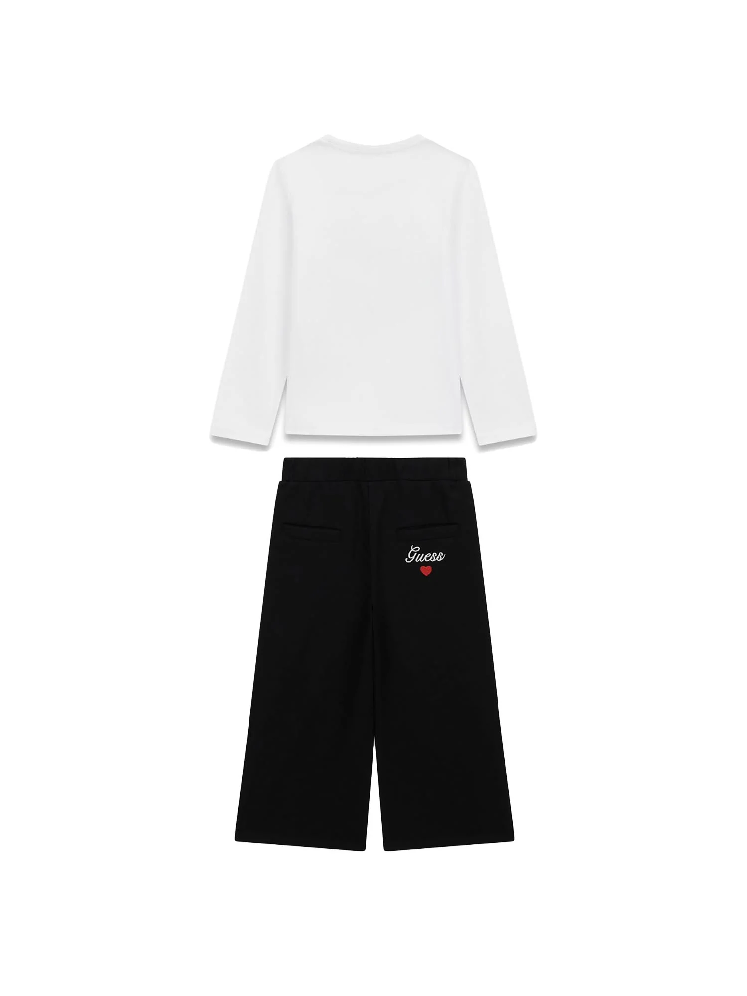 Completo Guess Bambina t-shirt e pantalone con applicazioni bianco - Image 2