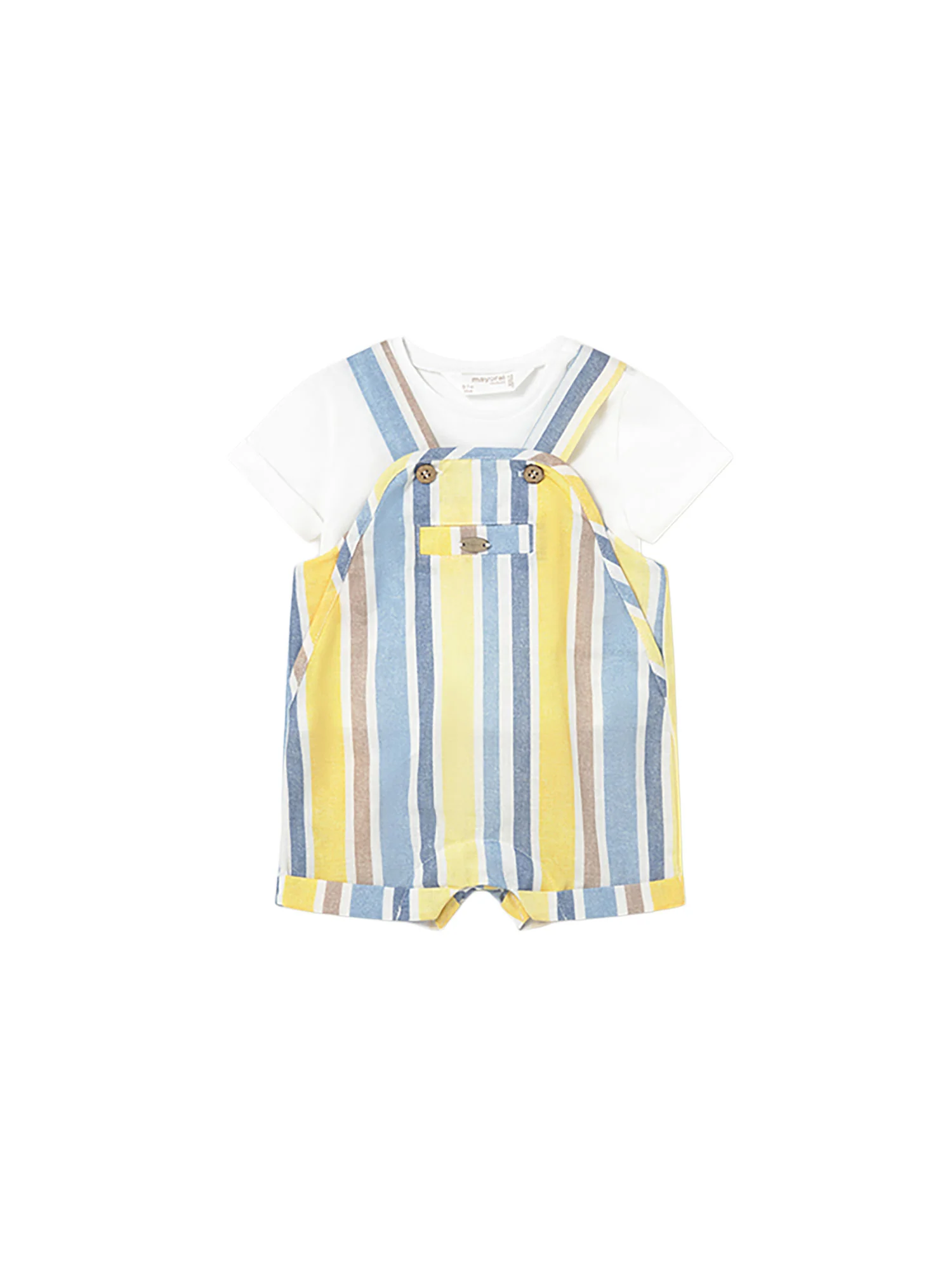 Completo Mayoral Neonato t-shirt e salopette elegante savana