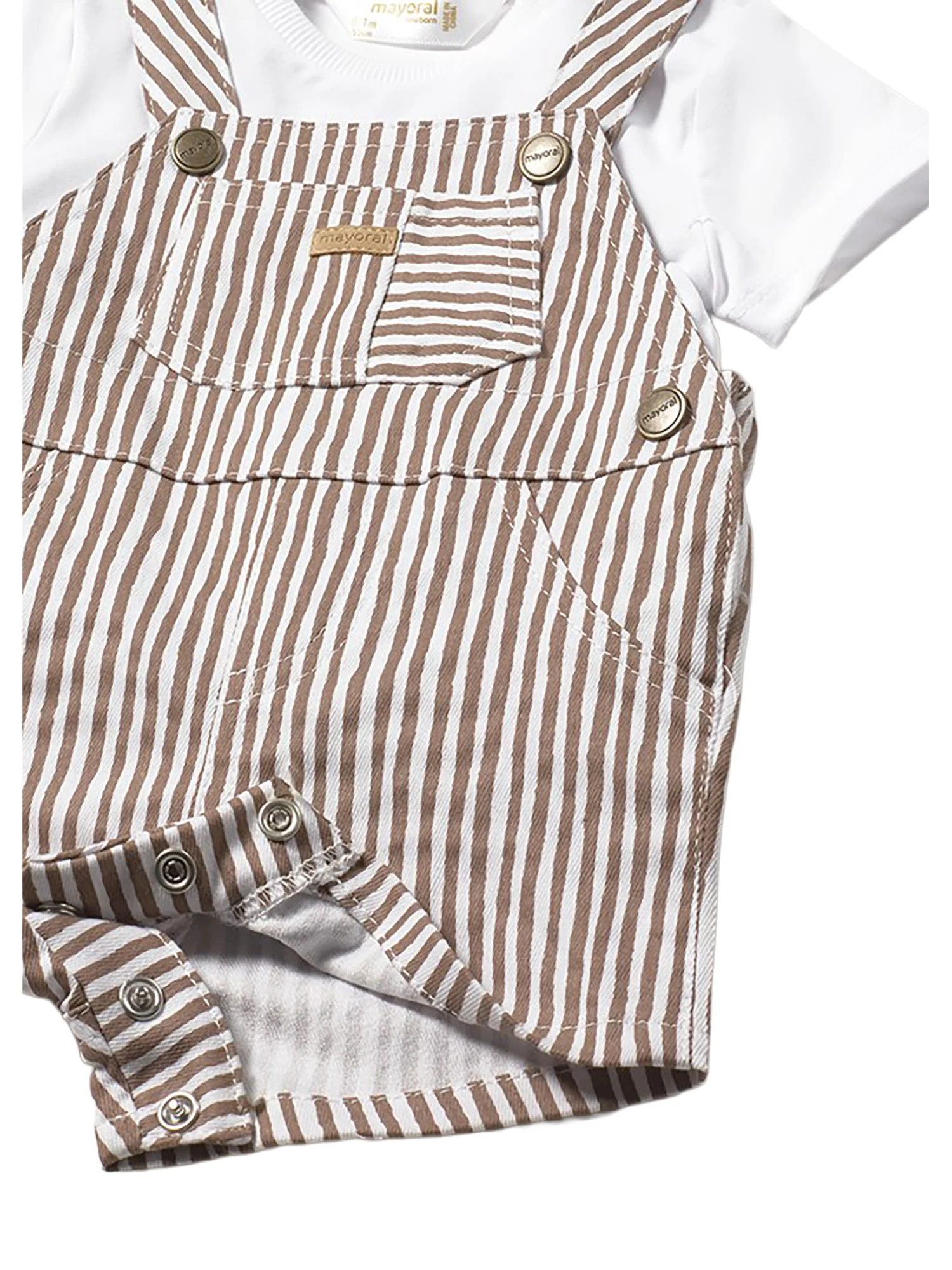 Completo Mayoral Neonato t-shirt e salopette cocoa - Image 3